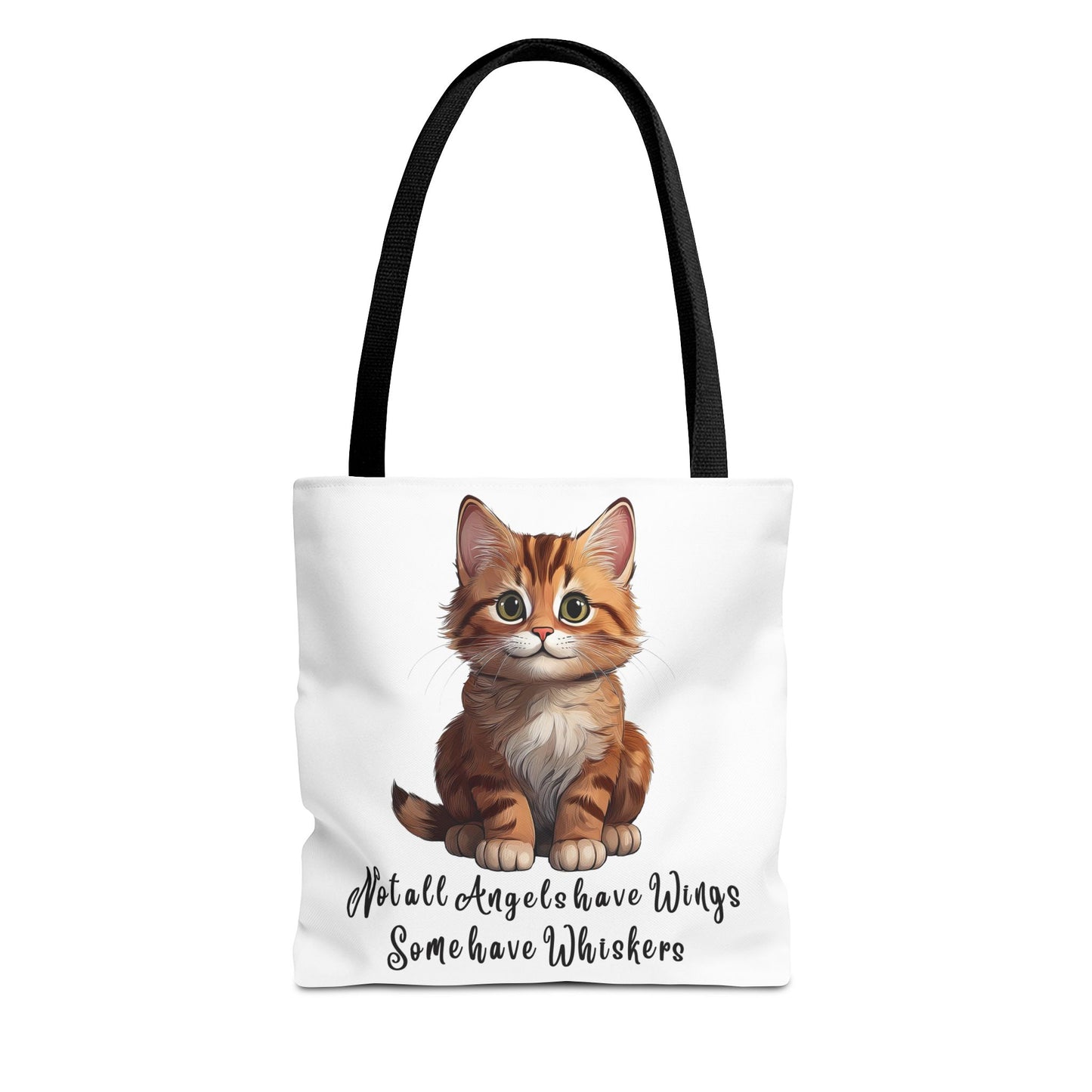 Colorful Tri-Color Cat Tote Bag: Not all Angels have Wings, some have whiskers