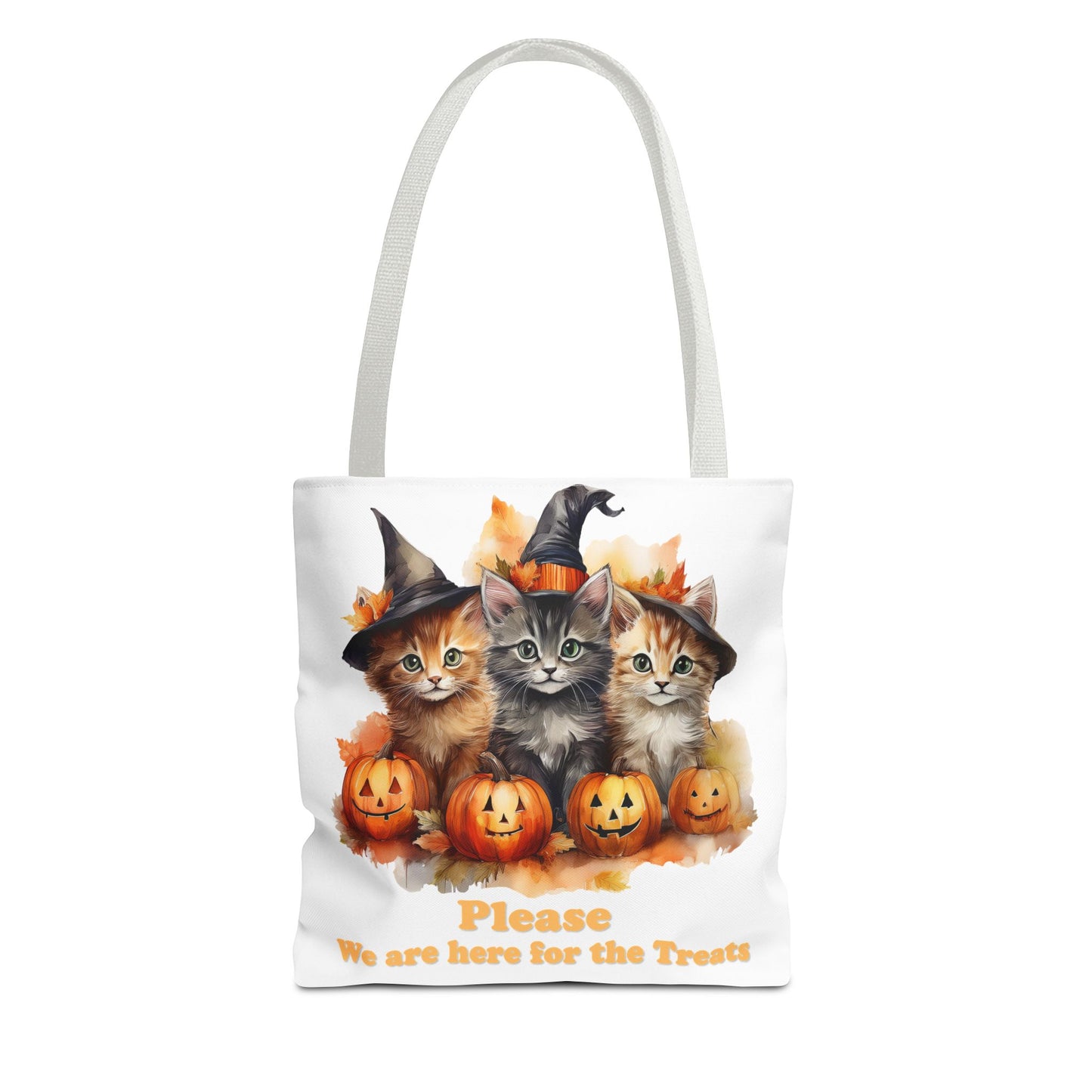 Halloween Cat Tote Bag - "Please We Are Here for the Treats"