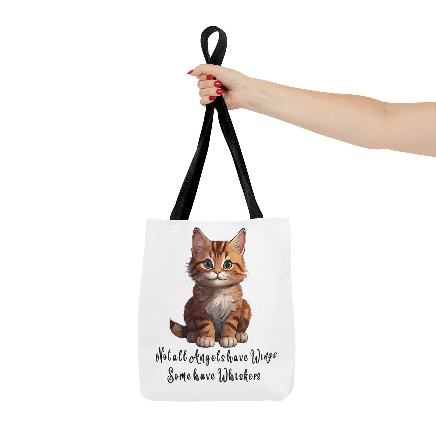Colorful Tri-Color Cat Tote Bag: Not all Angels have Wings, some have whiskers