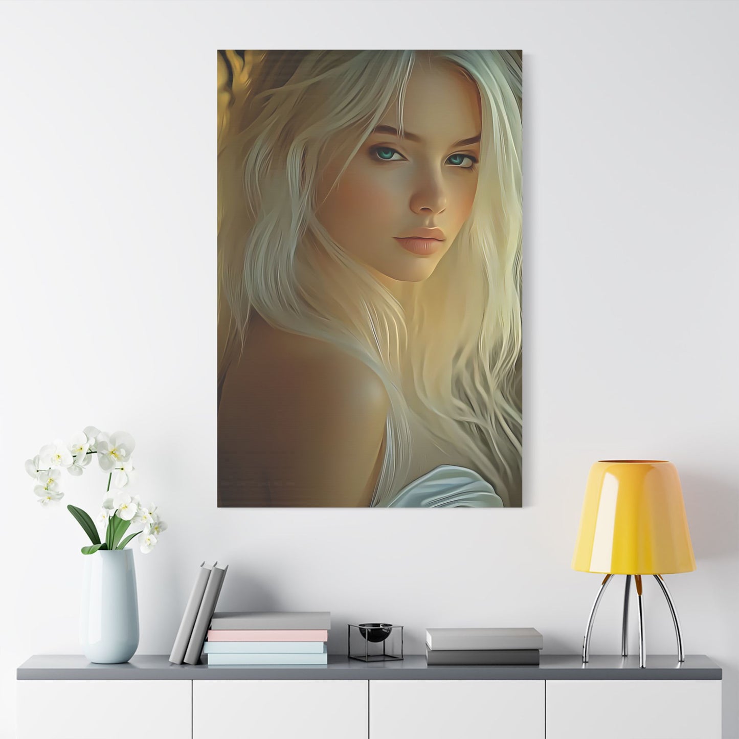 Golden Flow – Embrace the Light Within and Let It Shine 🌟✨ - Elegant Satin Canvas Wall Art, Stunning Home Décor, Modern Portrait, Gift for Art Lovers, Office Wall Decoration, Feminine Touch