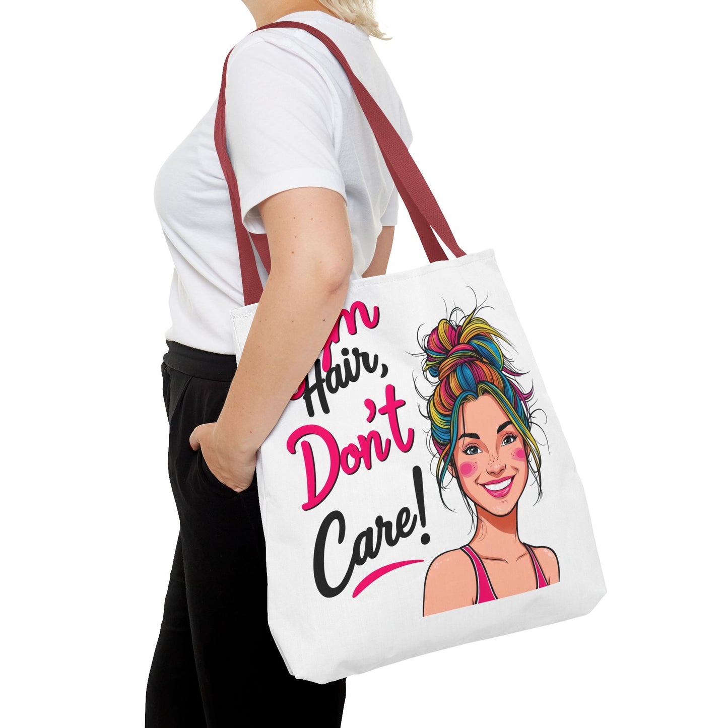 Fun Gym Tote Bag - 'Gym Hair, Don't Care!' - Perfect for Fitness Enthusiasts