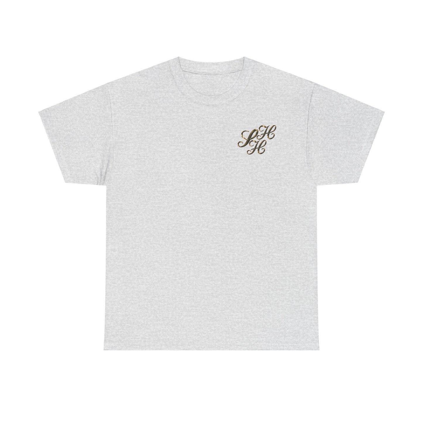 Unisex Tee - Golden Scandi Home Heaven Logo - Decorative Design