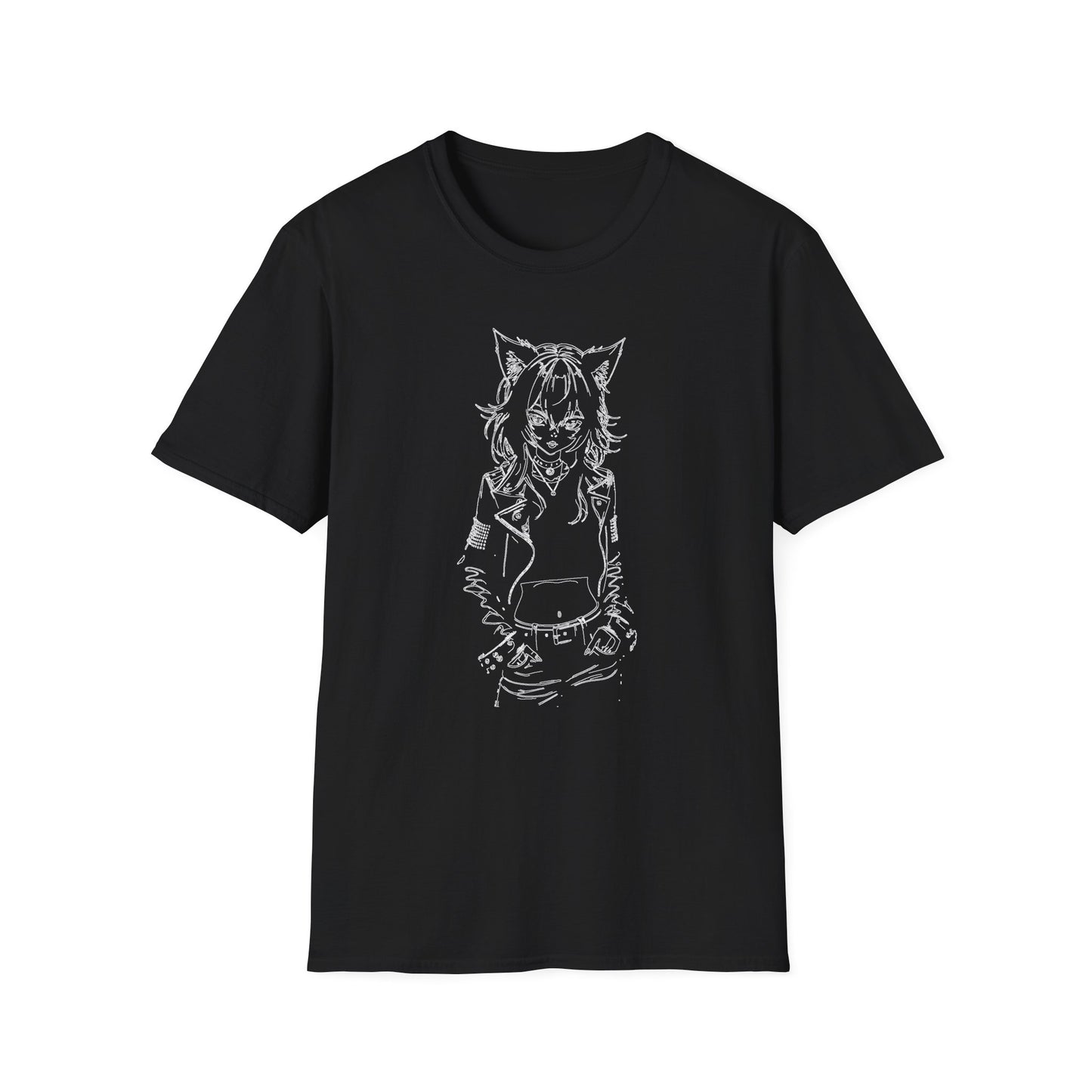 Stylish Anime Catgirl-Inspired Unisex Softstyle T-Shirt - Perfect for Anime Lovers