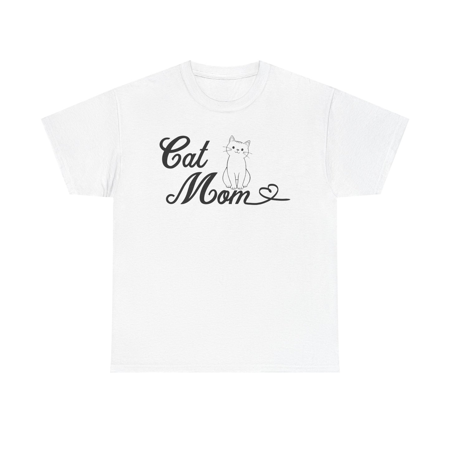 Cat Mom Unisex Heavy Cotton Tee - Perfect Gift for Cat Lovers