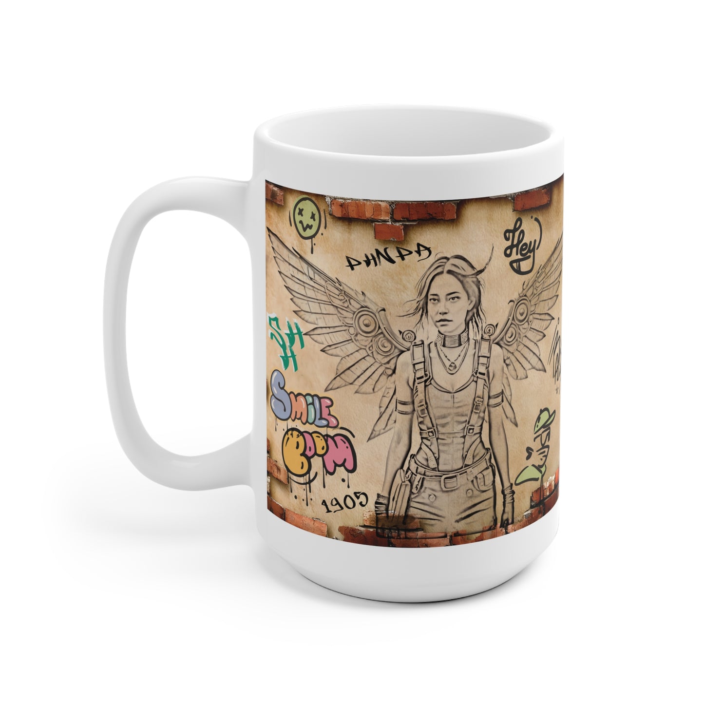 Urban Graffiti Ceramic Mug for Coffee Lovers, Art-Inspired Gift, Street Style Drinkware, Unique Mug for Home or Office, Creative Artwork Mug