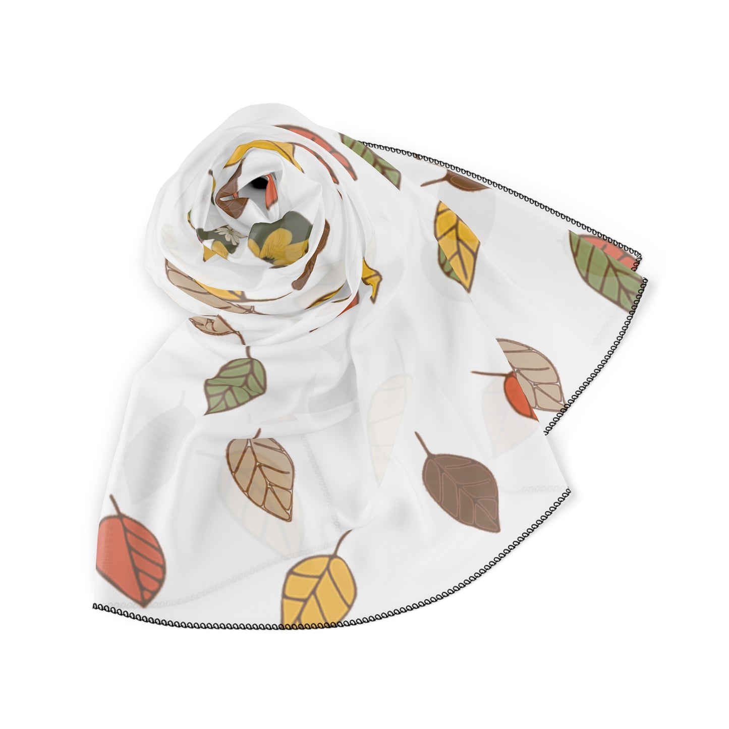 Autumn Leaf Poly Scarf - Lightweight Fall Fashion Accessory, Cozy Wrap for Cool Days, Perfect Gift for Her, Seasonal Scarf