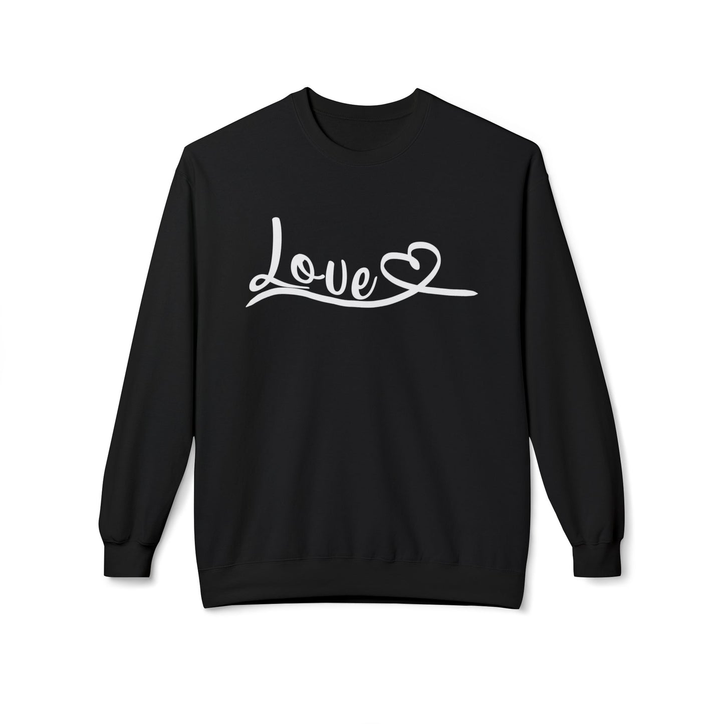 'Love' in Every Thread (Golden Logo) - Unisex Fleece Sweatshirt - Cozy & Stylish