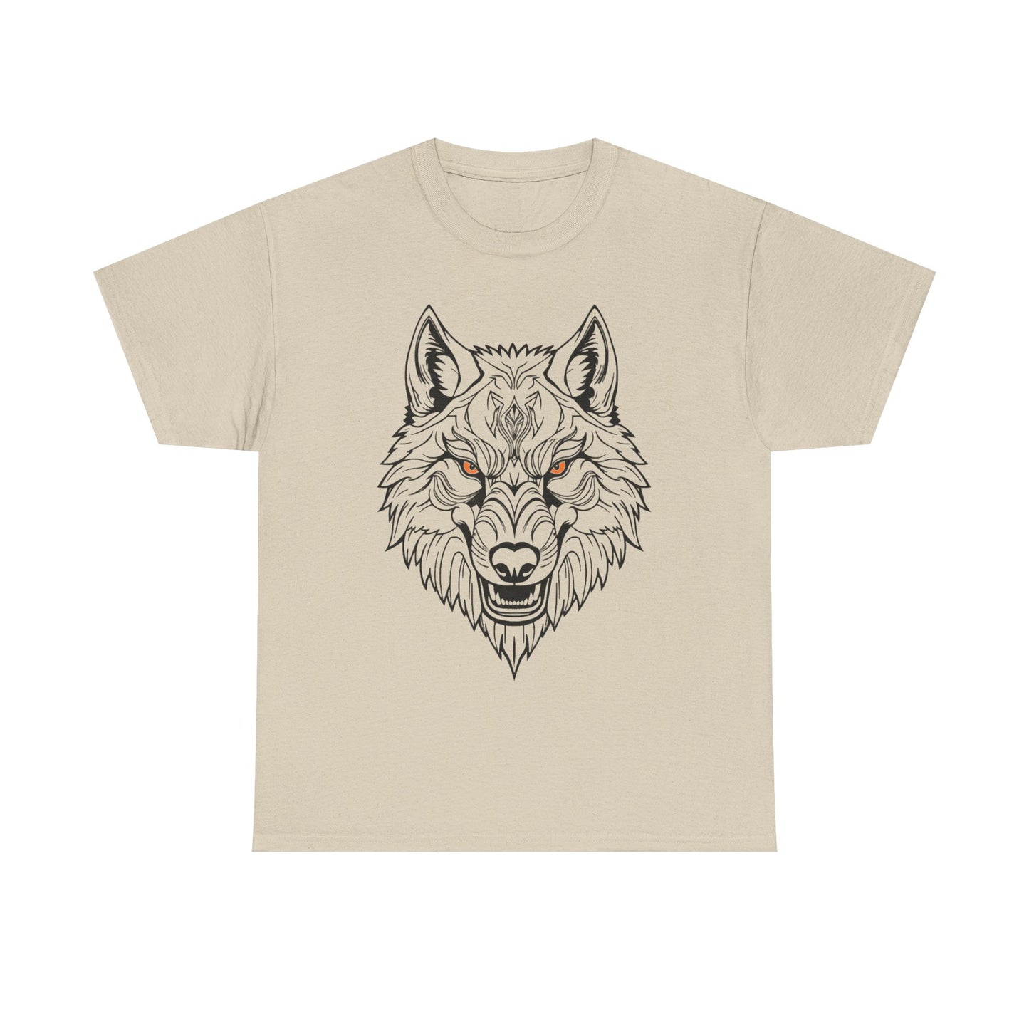 Fenrir Wolf Graphic Tee, Heavy Cotton Tee, Unisex Shirt, Animal Lover Gift, Graphic T-Shirt, Nature Inspired Apparel