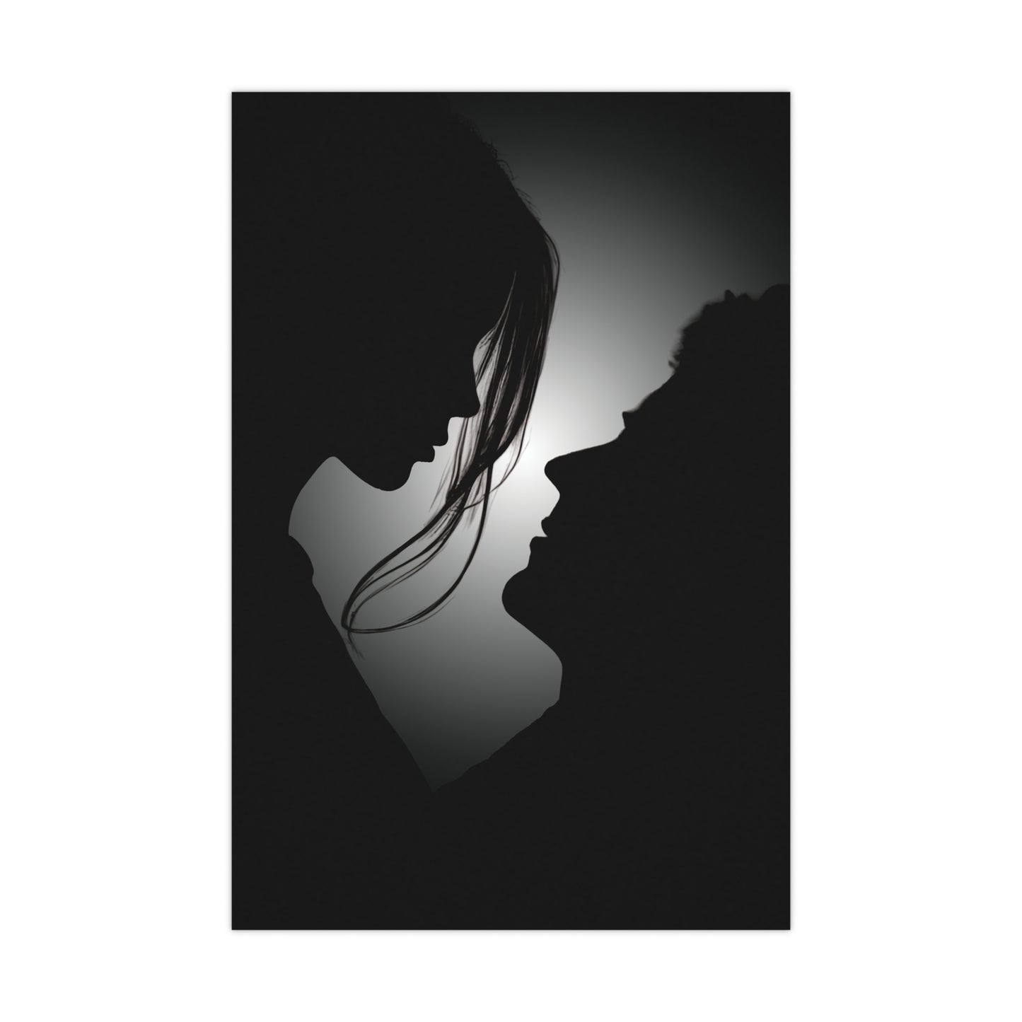 Romantic Silhouette –"Possibilities" Couple Art for Poster Decore Matte Poster, Wall Art for Home Decor, Bedroom Accent, Gift for Couples, Black and White Art Print