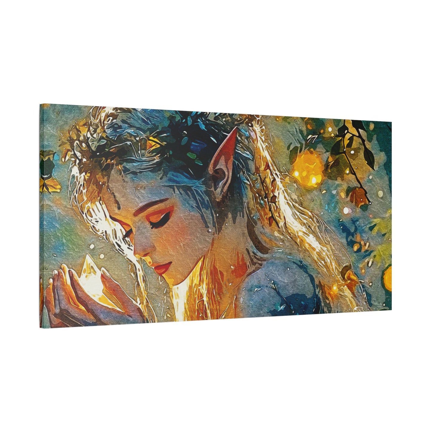 "Whispers of Light: An Enchanted Elven Dreamscape of Magic, Hope, and Inner Illumination" - Enchanting Fairy Art Canvas, Whimsical Wall Décor, Magical Home Accent, Perfect Gift for Fantasy Lovers, Dreamy Art for Bedroom
