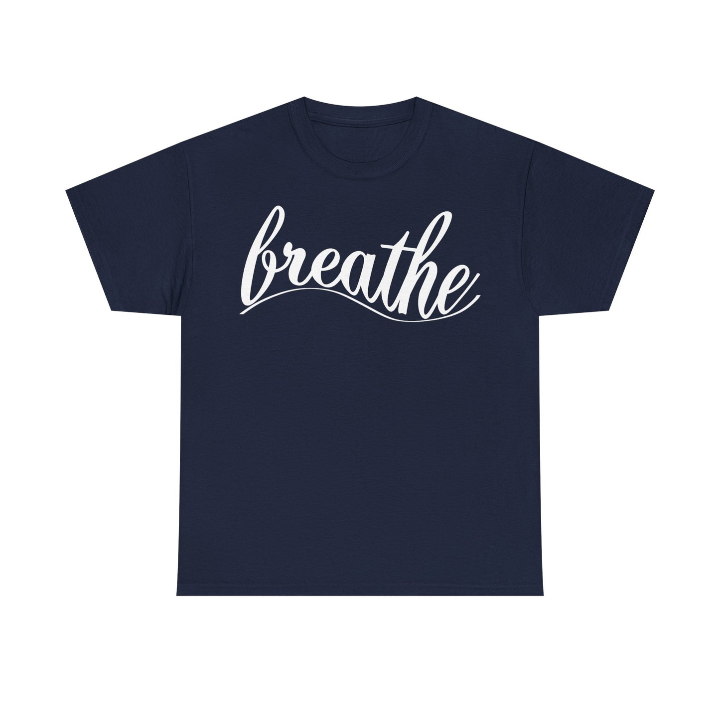 Unisex Heavy Cotton Tee - 'Breathe' Motivational Relaxation Shirt