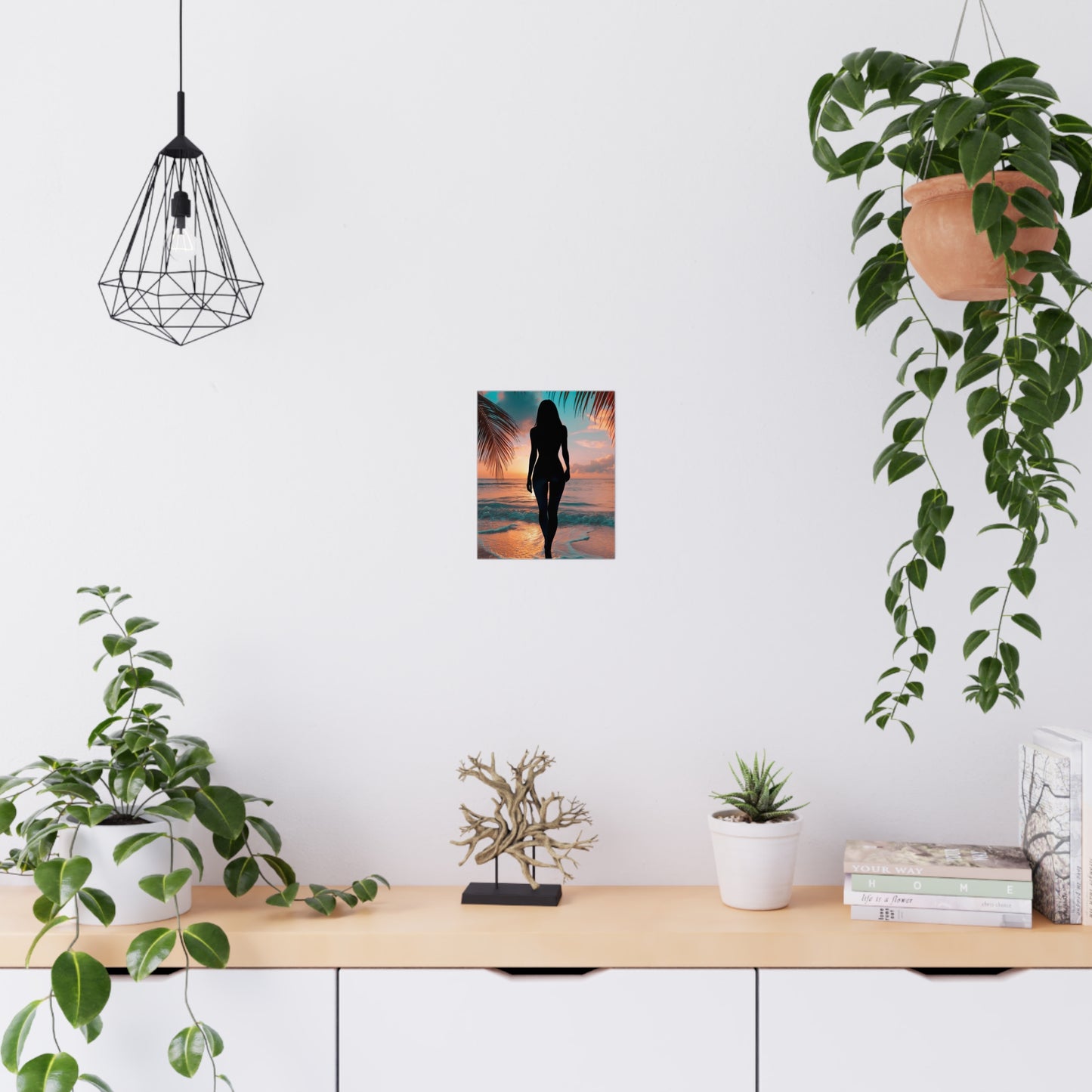 Sunset Spirit – Where Silhouettes and Palm Dreams Meet the Sea - Beach Sunset Matte Poster, Tropical Wall Art, Relaxing Home Decor, Gift for Beach Lovers, Coastal Vibes Print