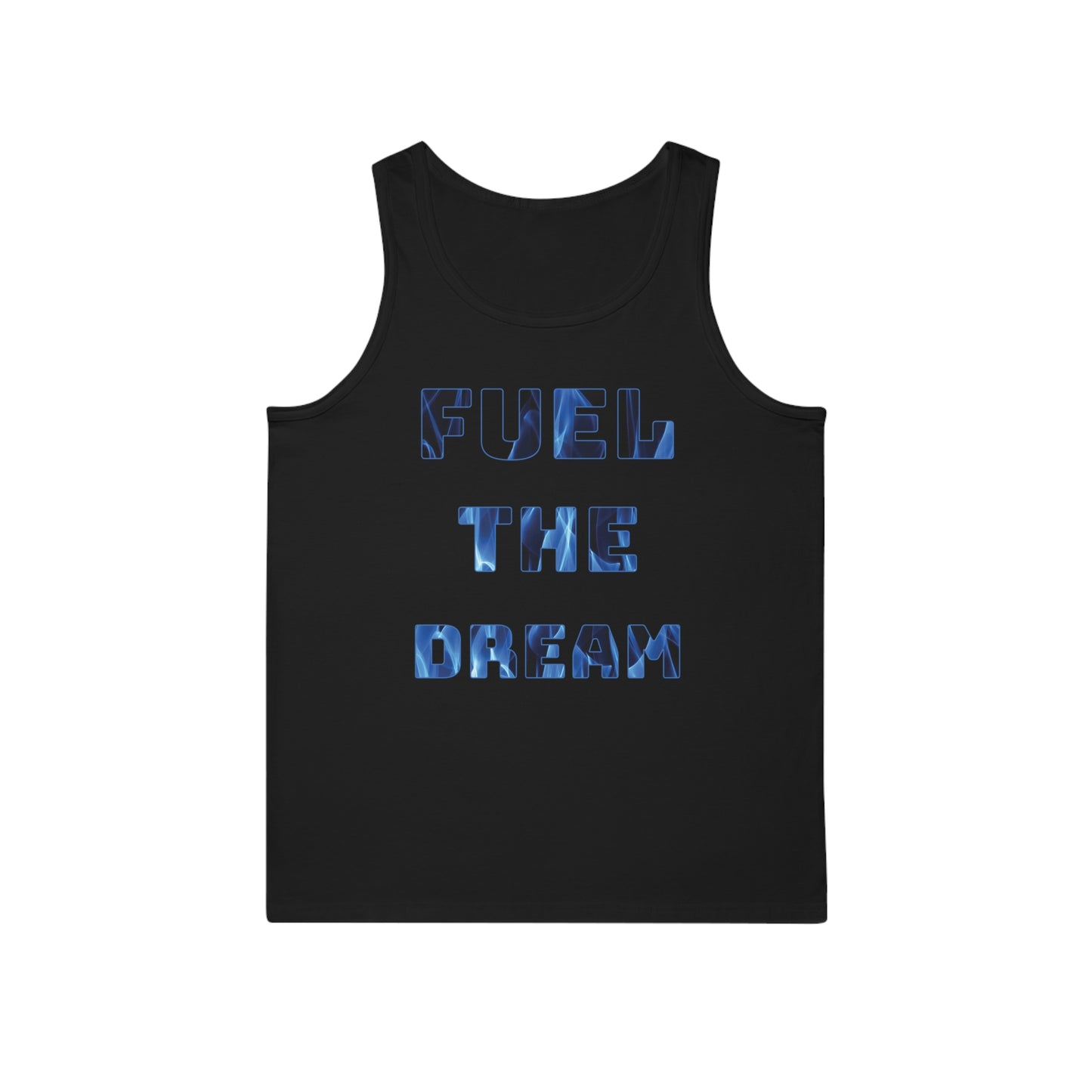 "Fuel the Dream – Wear Your Fire, Sip Your Drive" - Fuel the Dream Unisex Softstyle™ Tank Top | Motivational Apparel, Fitness Tank, Workout Gear, Summer Wear, Gift for Dreamers