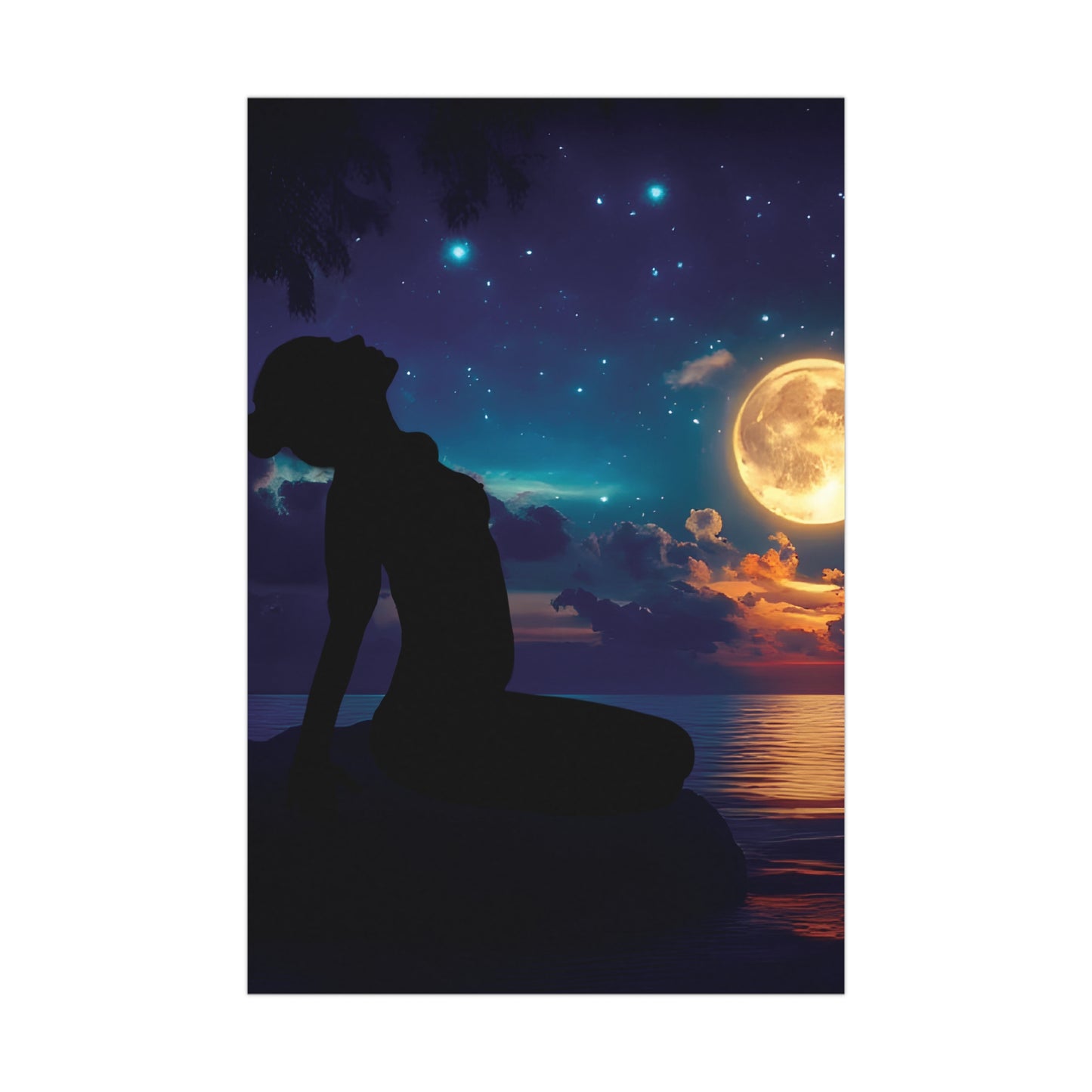 Moonlight Reflections – Serenity in Every Shadow 🌕✨ - Dreamy Night Sky Matte Poster, Celestial Wall Art, Relaxing Home Decor, Gift for Art Lovers, Boho Room Decor