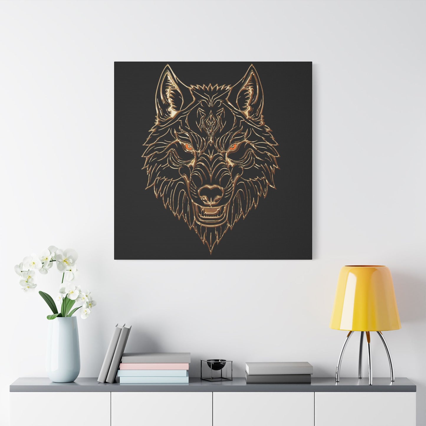 Wolf Art Canvas Wall Decor, Home Decoration, Animal Lover Gift, Gothic Wall Art, Unique Artwork for Living Room