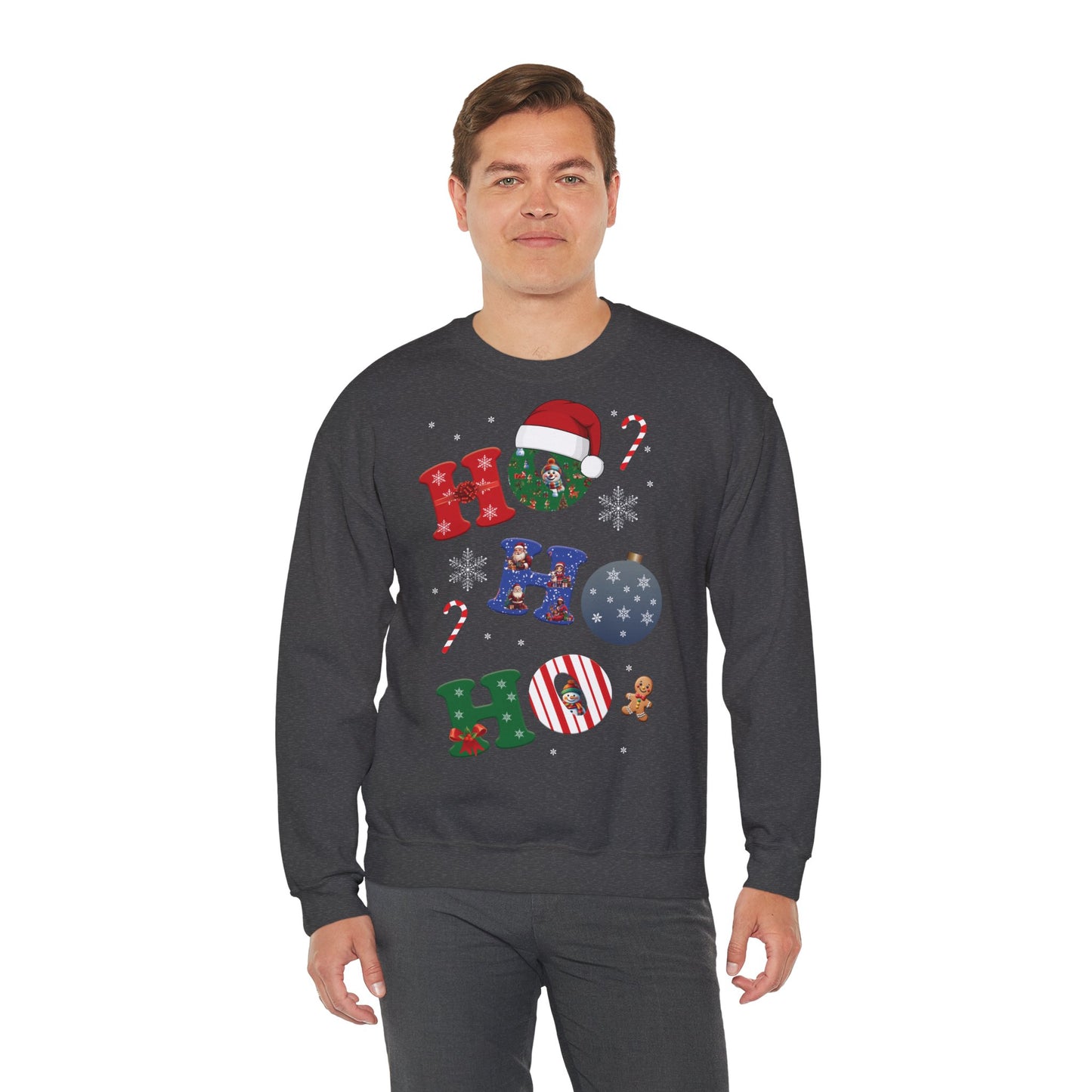 🎄Joy Stacked: A Tower of Holiday Cheer - Festive Crewneck Sweatshirt with Holiday Cheer, Cozy Winter Sweater, Christmas Gift, Unisex Holiday Apparel, Comfortable Loungewear