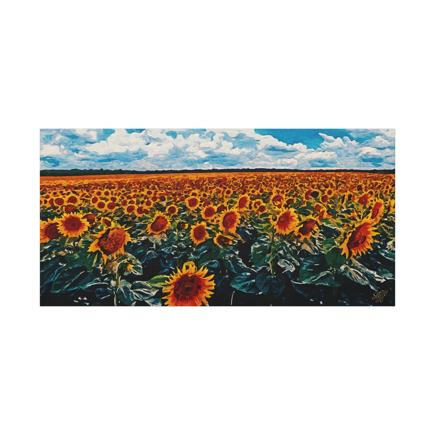'Vibrant Sunflower Field' Canvas Print Wall Art