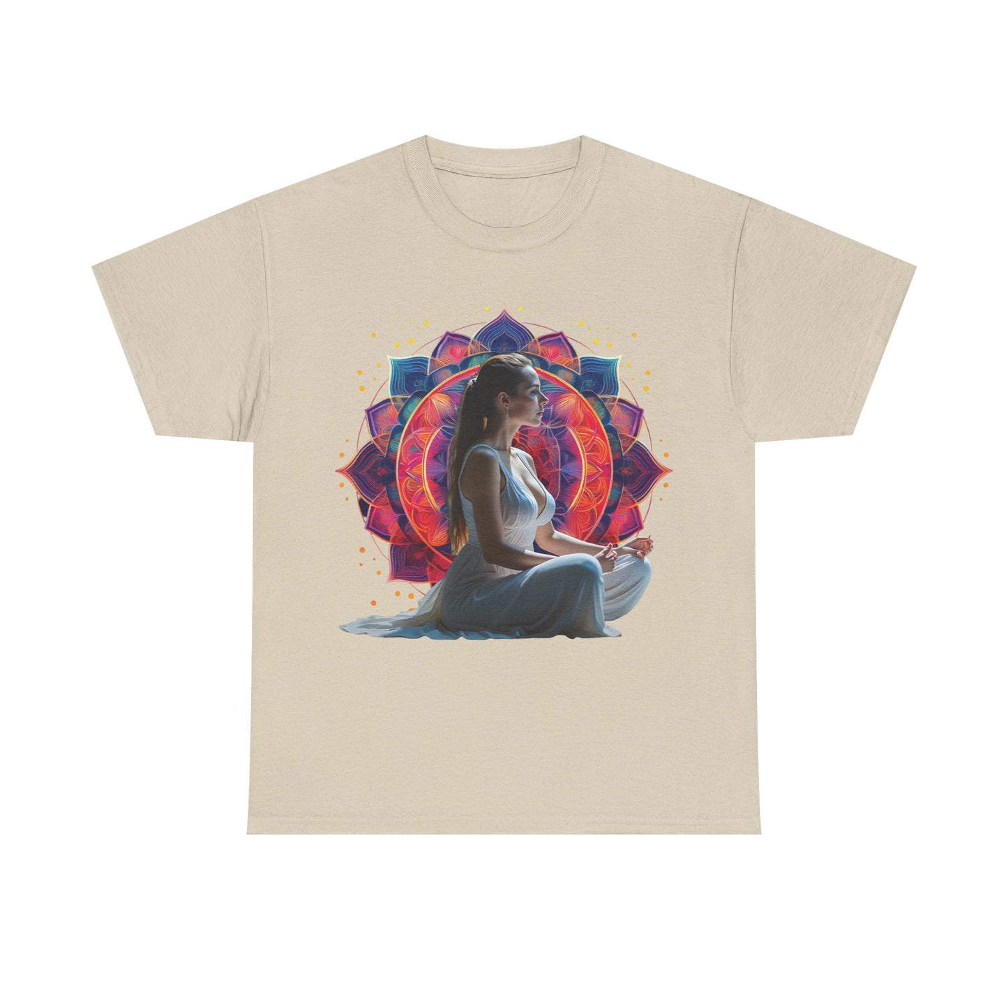 Meditation Vibe Unisex Heavy Cotton Tee - Mindfulness Shirt, Yoga Apparel, Spiritual Gift, Chakra Design, Zen Fashion