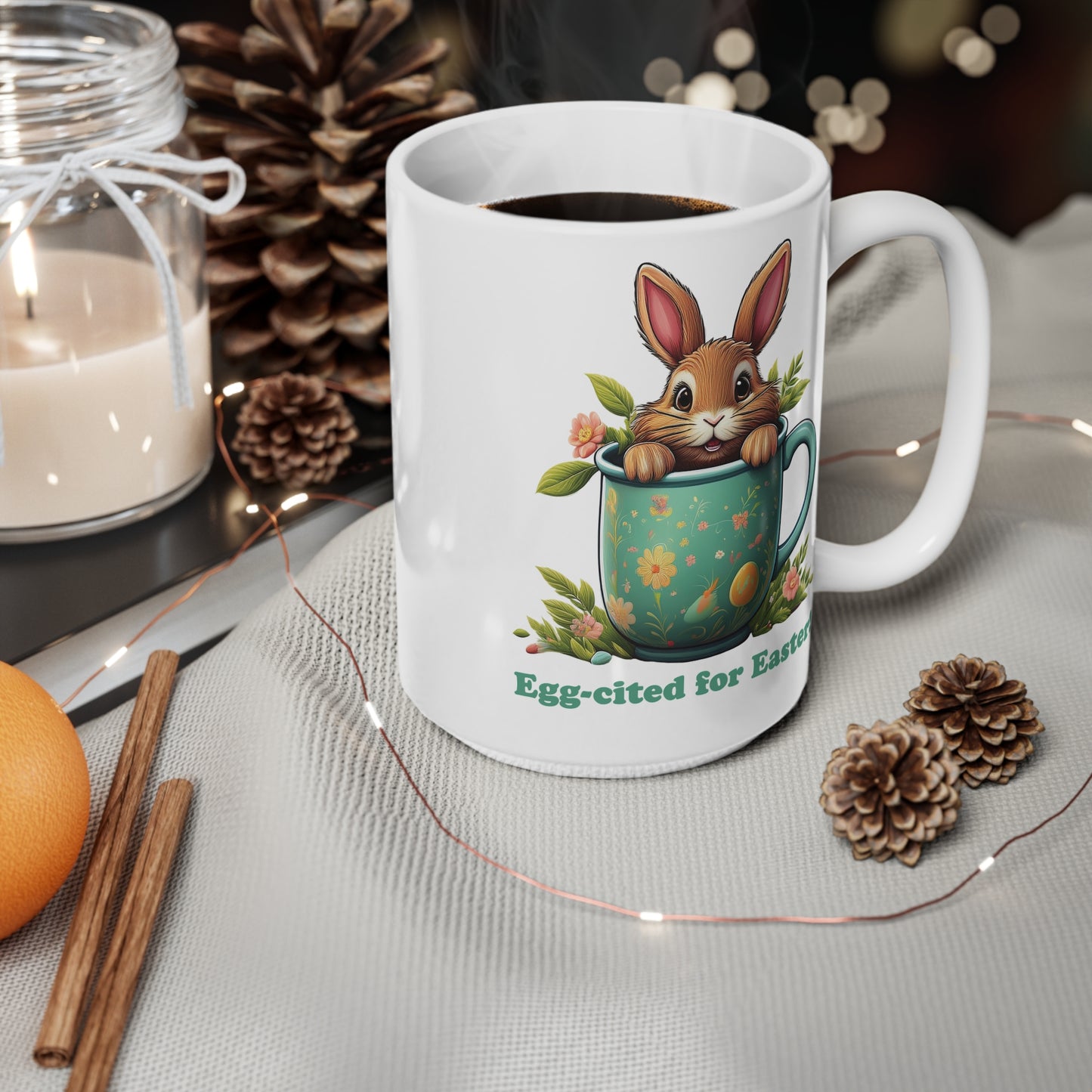 Mug - Happy Bunny Egg-cited for Easter! - Coffee Cup 11oz/15oz