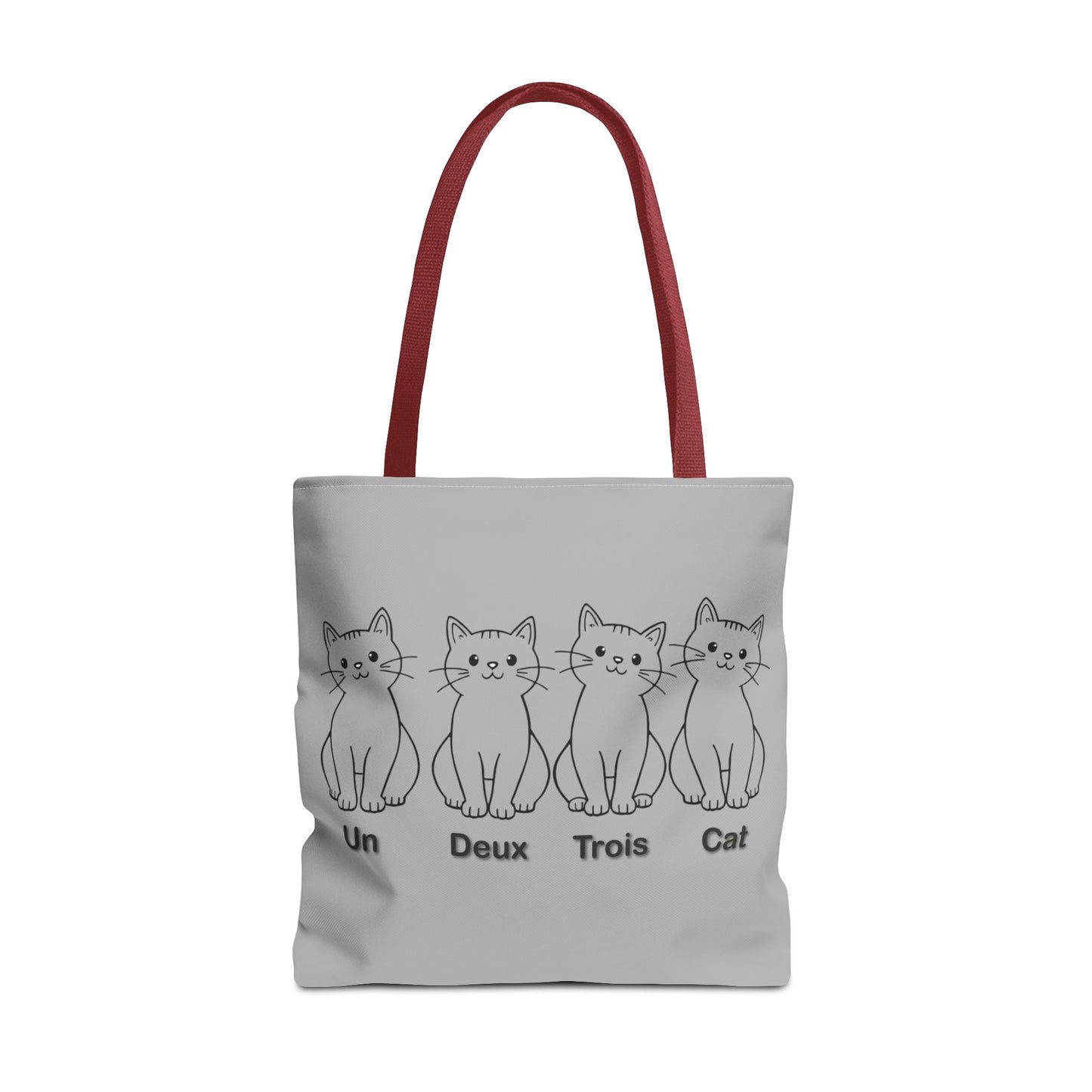Funny Cat Tote Bag - Un Deux Trois Cat Design - Cute Cat Lover Gift