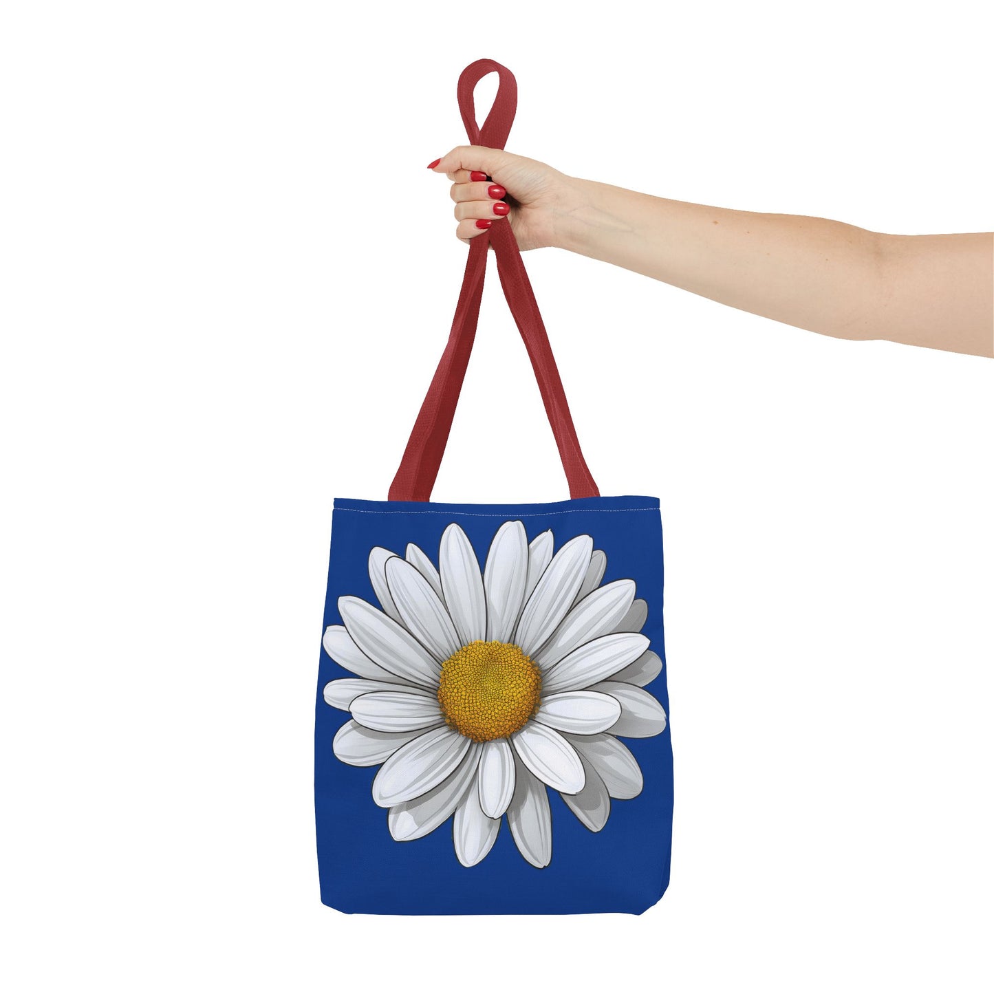 Daisy Tote Bag - White Floral Design Summer Fashion Accessory