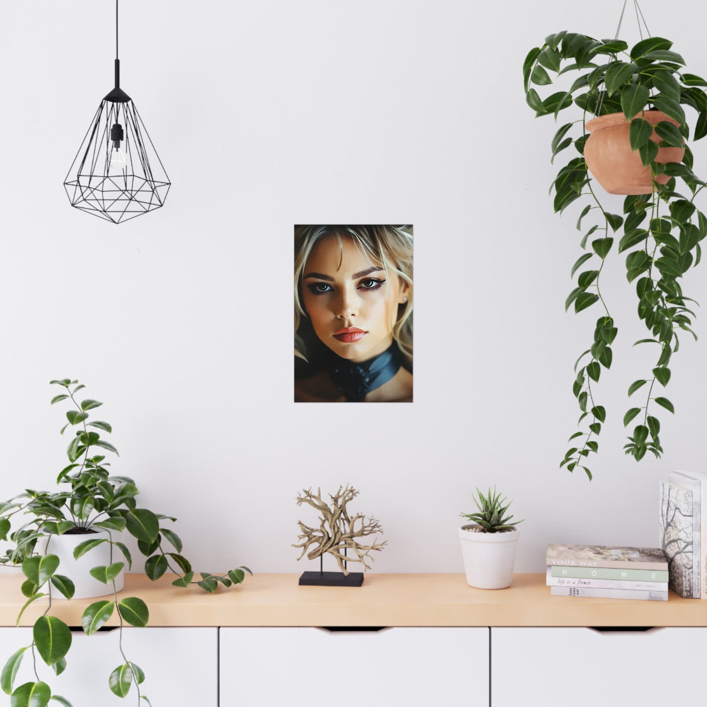'Golden Whispers' – Flowing Hair Elegance for Inspired Spaces - Chic Matte Posters, Trendy Wall Art, Elegant Decor, Modern Home Design, Art for Living Room, Fashion-Inspired Artwork