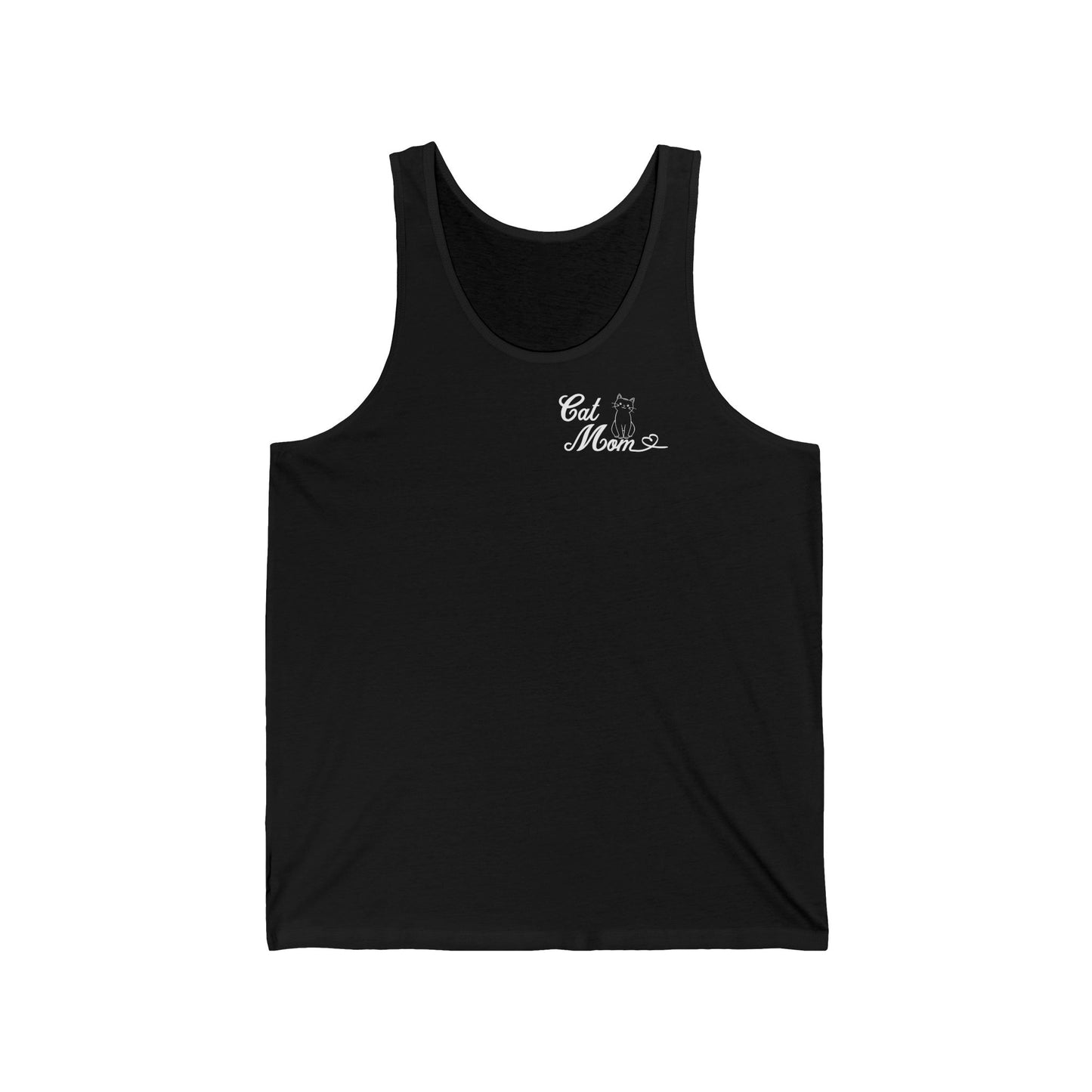 'Cat Mom' Unisex Jersey Tank Top - Perfect Gift for Cat Lovers