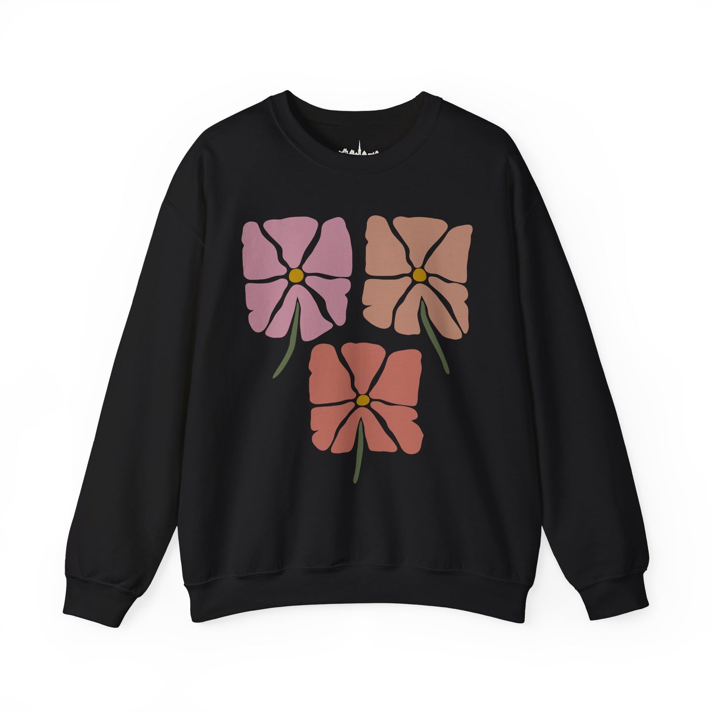 Vintage Look Flower Crewneck Sweatshirt