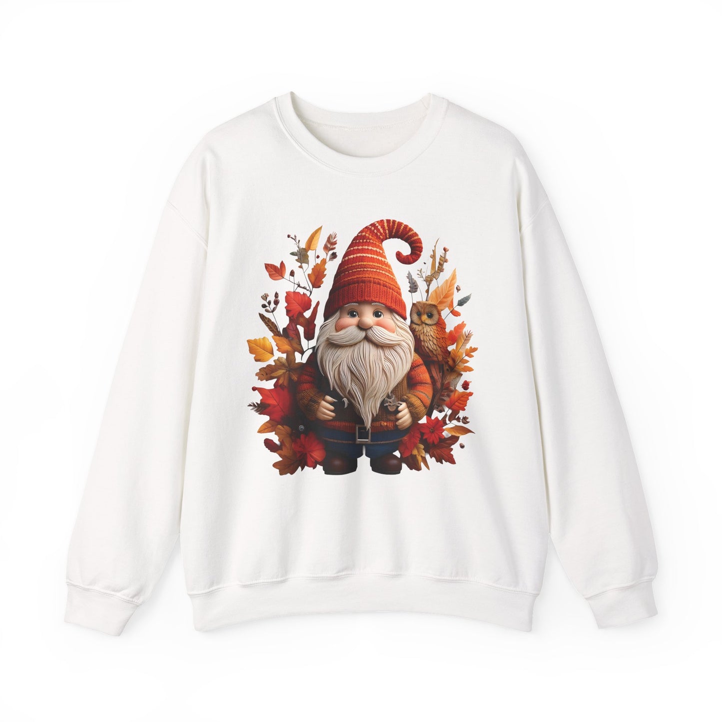 Gnome & Owl Autumn Harmony β Cozy Magic for the Season ππ§‘ - Sweatshirt | Fall Sweater, Autumn Apparel, Unisex Crewneck, Perfect Gift, Holiday Wear, Seasonal Style, Comfortable Fashion