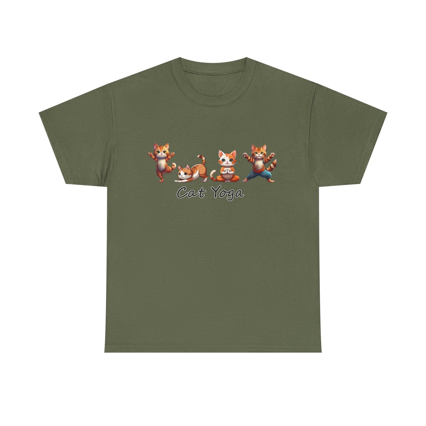Cat Yoga Unisex Heavy Cotton Tee - Fun & Comfy T-Shirt for Cat Lovers