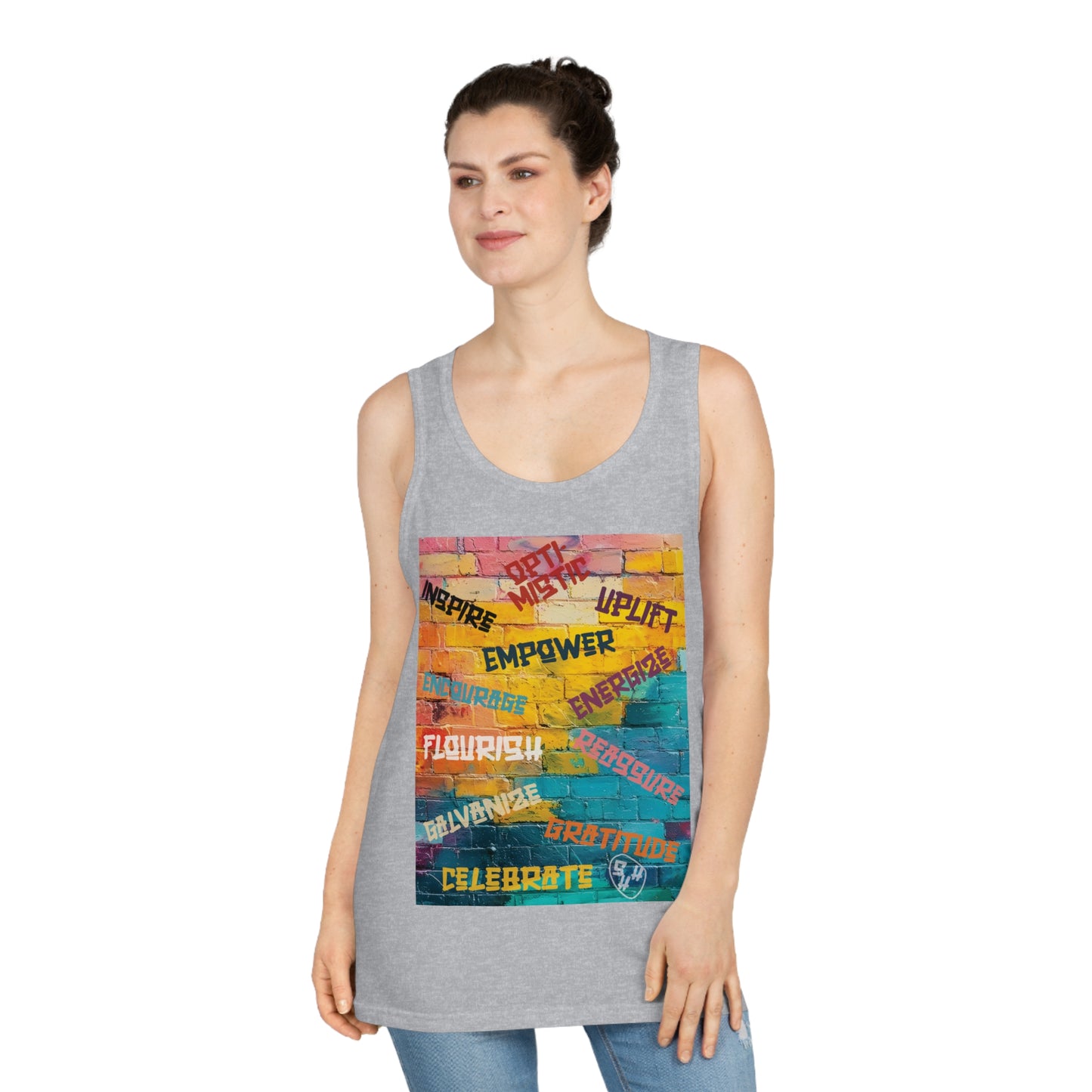 Fuel your fire—Inspire. Empower. Celebrate. 🎨💪 #MotivationalArt #InspireDaily #Empowerment #PositiveVibes #GoalGetter #WallOfWords Tank Top, Inspirational Clothing, Gift for Fitness Enthusiasts, Uplift, Celebrate, Positive Vibes