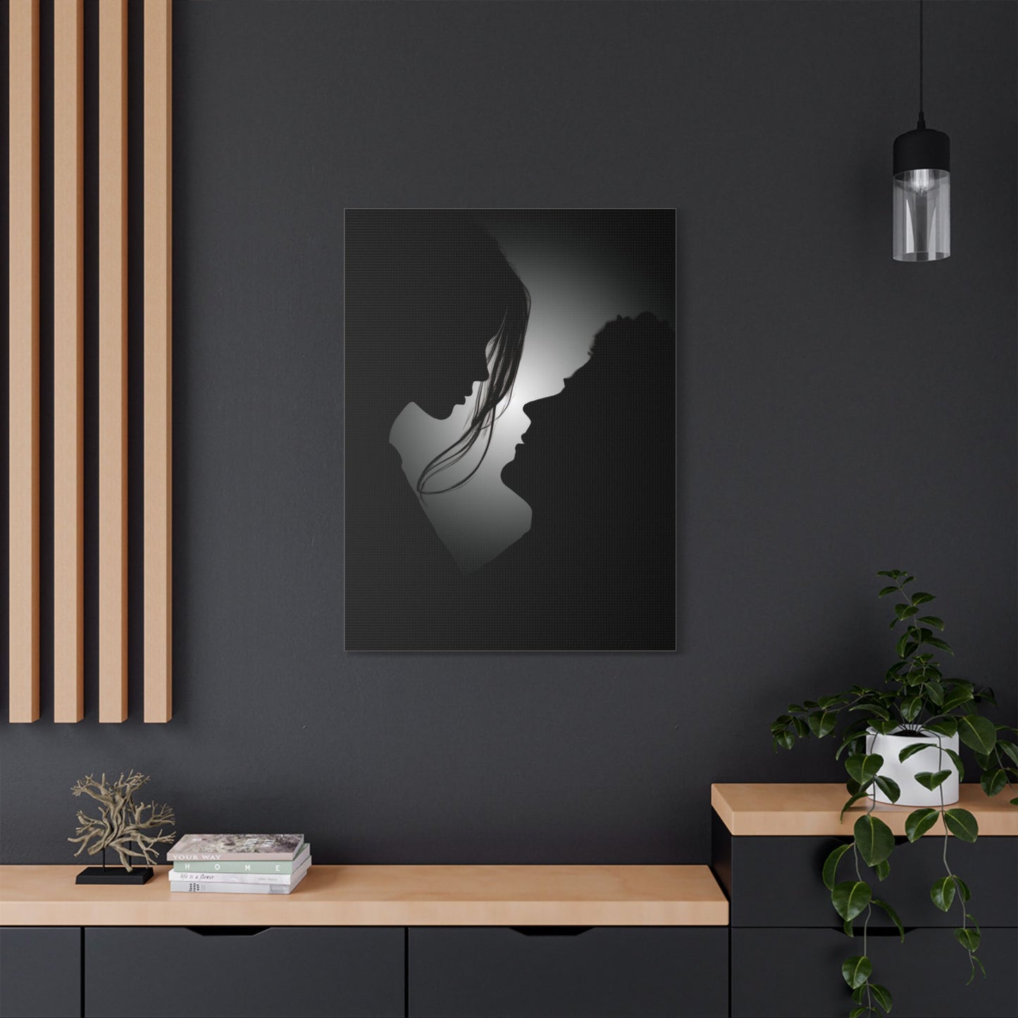 Romantic Silhouette – "Possibilities" Couple Art for Canvas & Poster DecorCanvas Wall Art, Love Silhouette Decor, Anniversary Gift, Couple's Bedroom Decor, Relationship Gift Idea