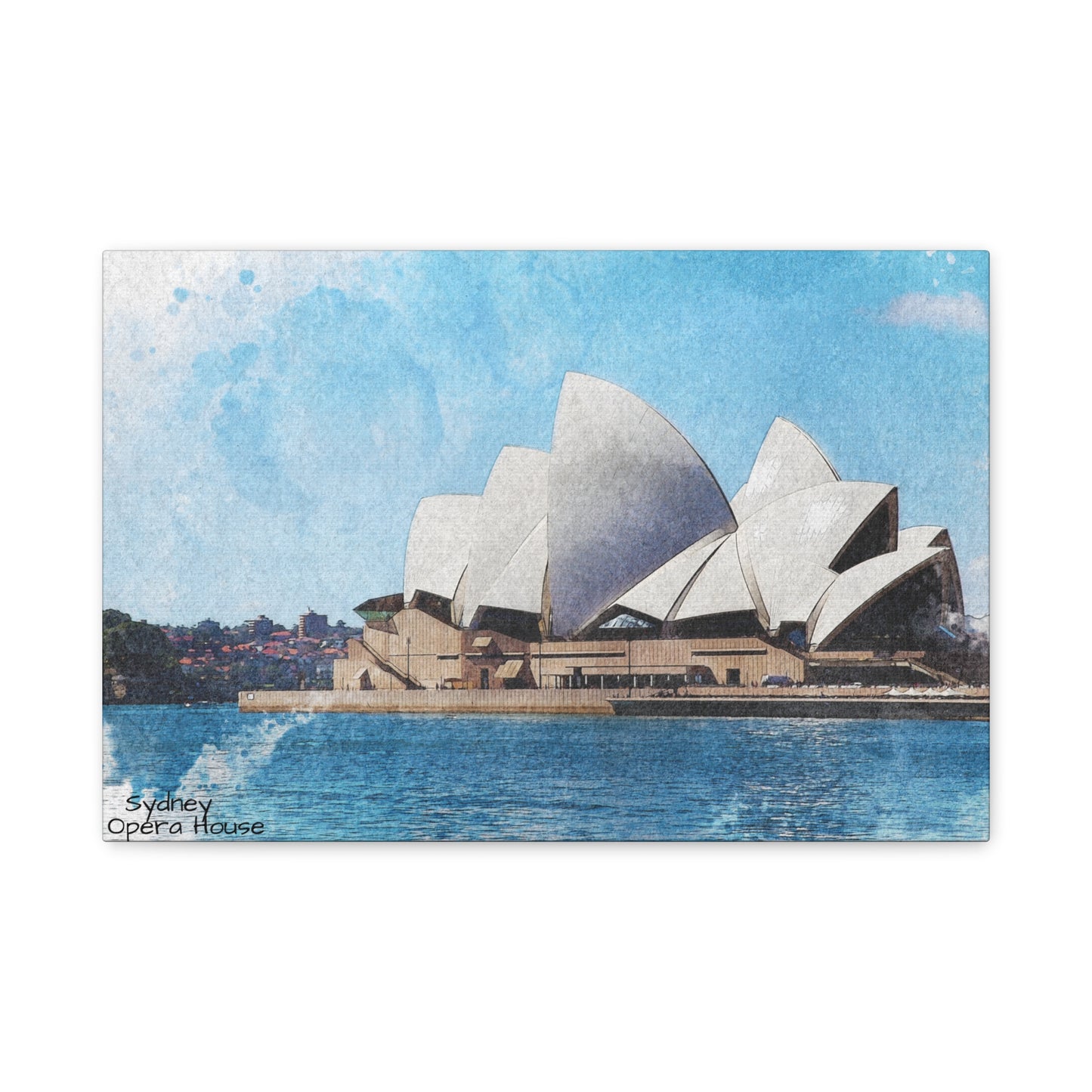 Canvas Print - Original Watercolor Print of Sydney Opera House