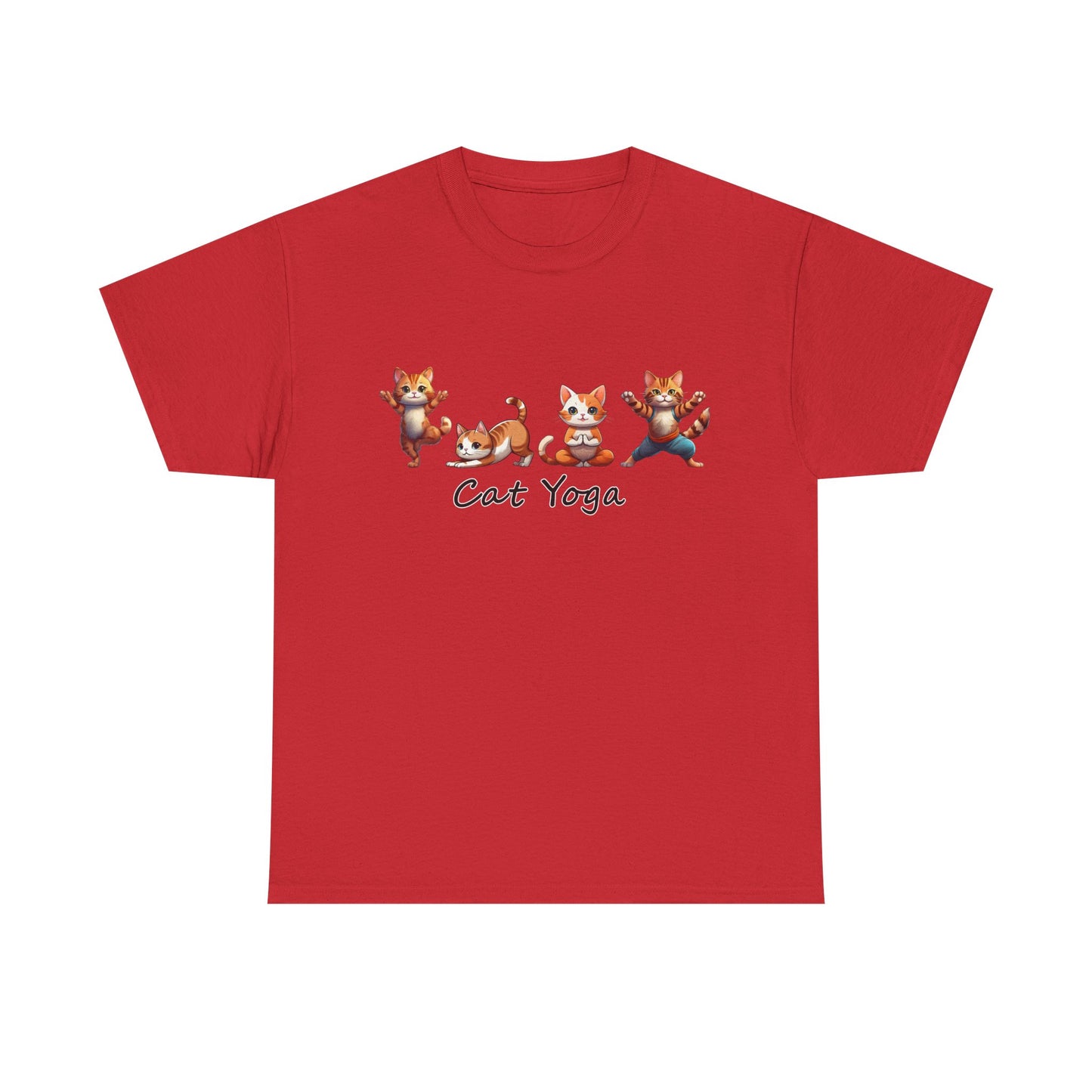 Cat Yoga Unisex Heavy Cotton Tee - Fun & Comfy T-Shirt for Cat Lovers