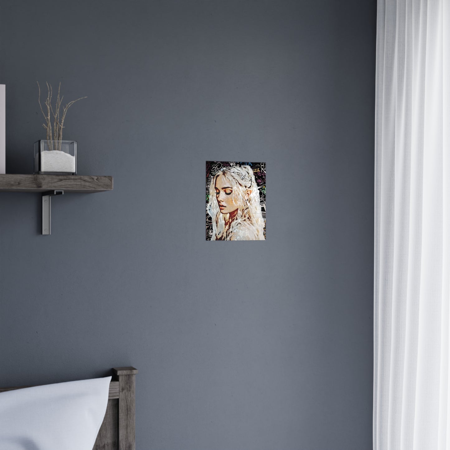"Urban Dreams: Street Art Portrait of Hope and Beauty Emerging from City's Creative Soul" - Artistic Matte Poster for Home Decor, Aesthetic Wall Art, Gift for Her, Trendy Room Decoration, Stylish Artwork