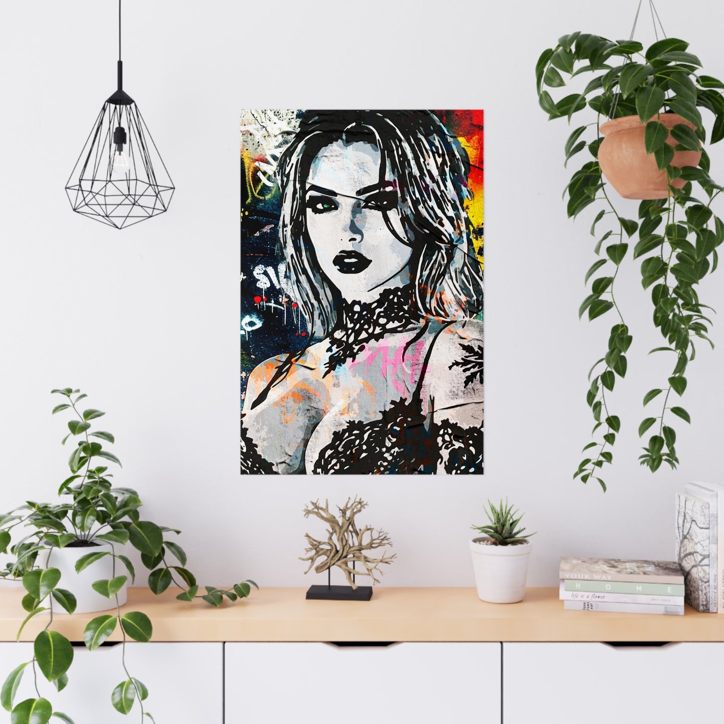 Urban Empress: Ignite Bold Confidence with Vibrant Street Art Elegance - Vibrant Matte Wall Art Posters, Urban Decor, Contemporary Home Design, Unique Gift for Art Lovers, Modern Wall Decor