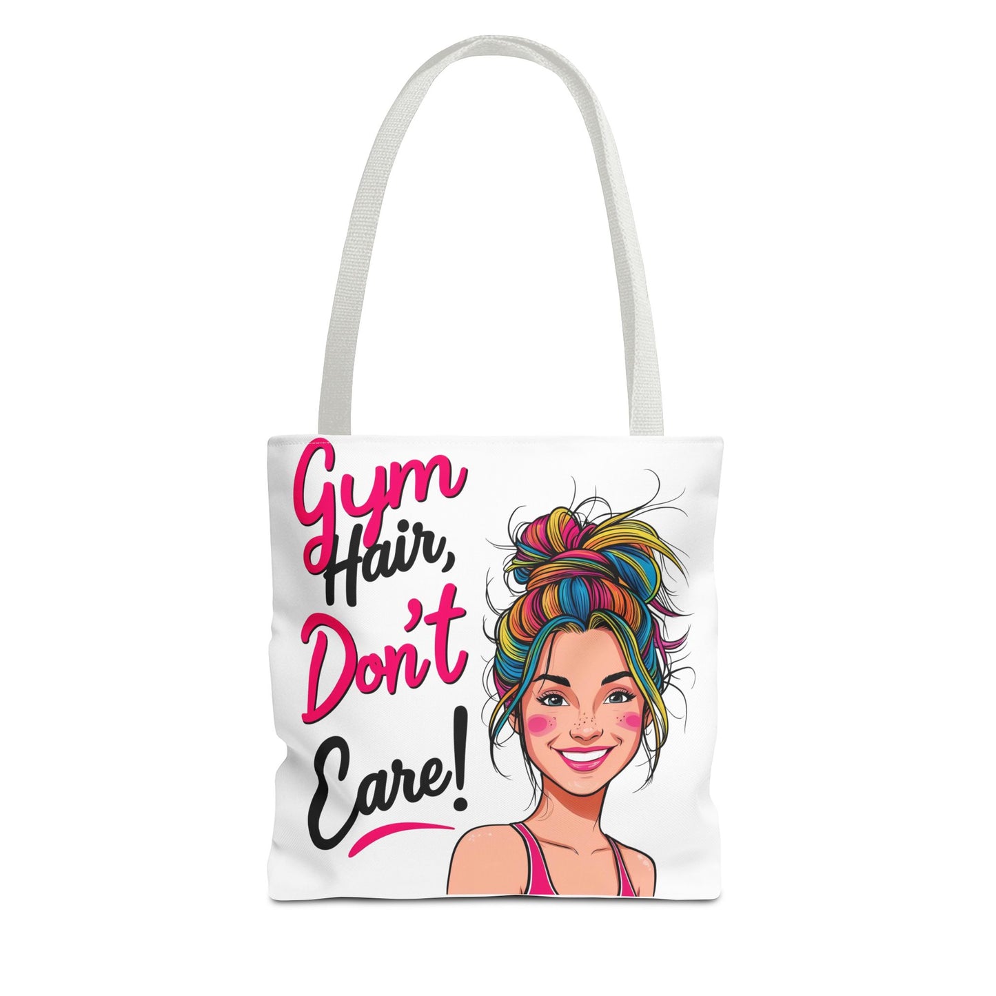Fun Gym Tote Bag - 'Gym Hair, Don't Care!' - Perfect for Fitness Enthusiasts
