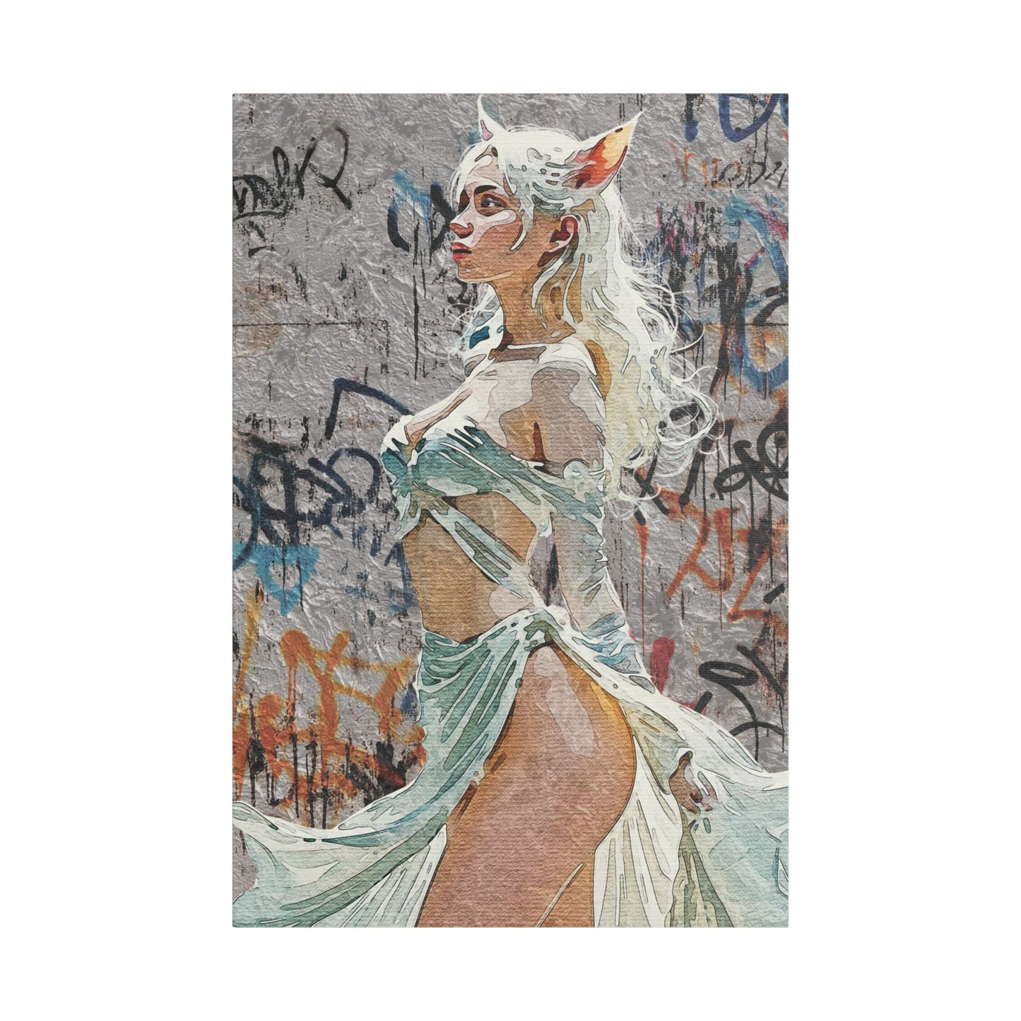 Urban Elf – Empower Your Walls with Vivid Street Art Canvas - Art Print Canvas, Wall Decor, Modern Home Art, Unique Gift, Stylish Decoration, Portrait Artwork, Statement Piece