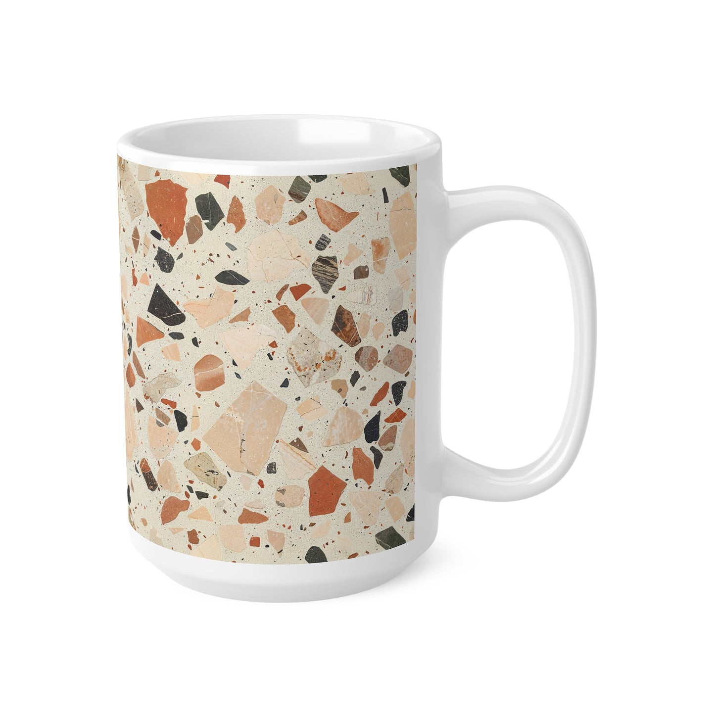 Mug - Terrazzo (Boho, Retro) Ceramic Coffee Cups, 11oz, 15oz