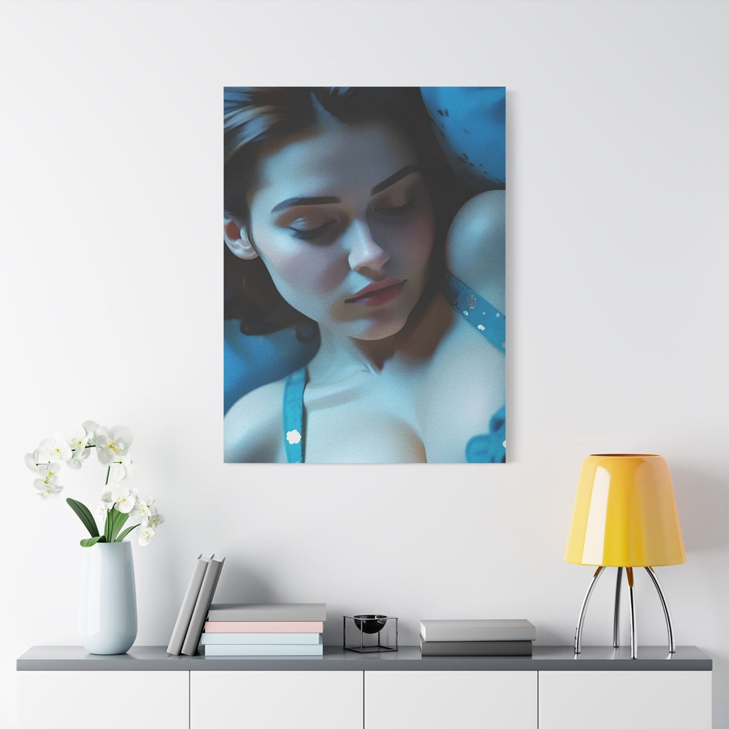 Dreamy Satin Canvas Print, Bedroom Wall Art, Feminine Decor, Gift for Her, Relaxing Artwork, Home Decor