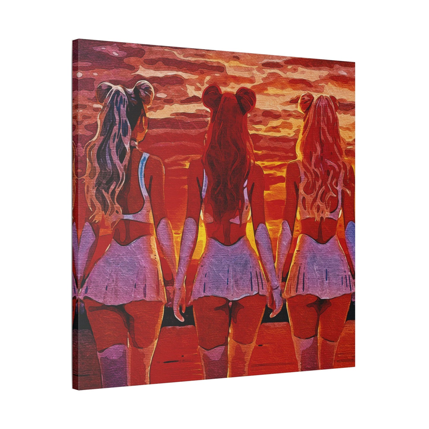 Horizon Sisters β United in Light and Love π
ππ β Unity & Peace in Vibrant Coastal Light - Stretched Canvas Art Print, Boho Wall Decor, Beach Sunset Art, Girls Artwork, Home and Living