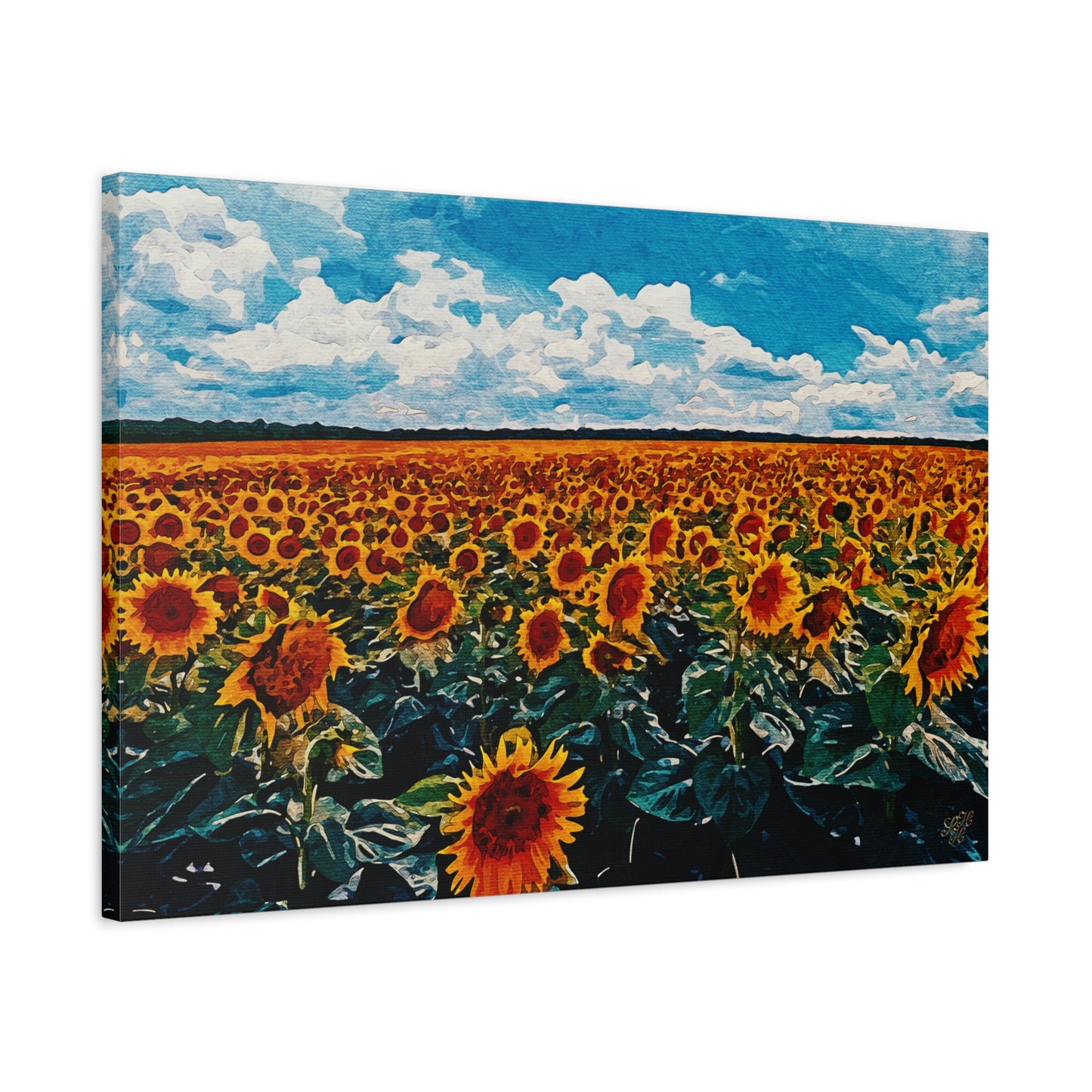 'Vibrant Sunflower Field' Canvas Print Wall Art