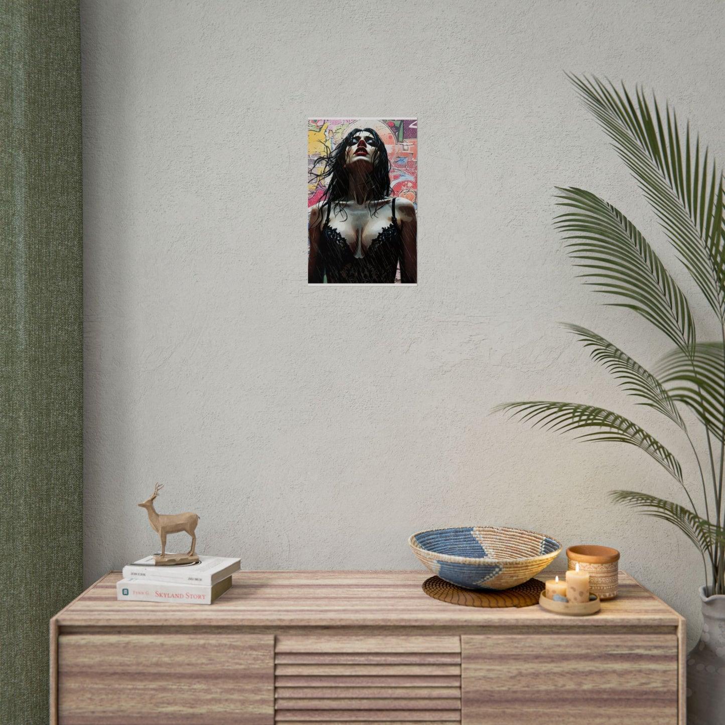 Rise Through the Storm: A Bold Expression of Strength, Passion, and Resilience in the Rain - Bold Art Rolled Posters, Wall Decor, Unique Gift, Home Aesthetic, Modern Art Print, Gallery Wall, Bedroom Decor