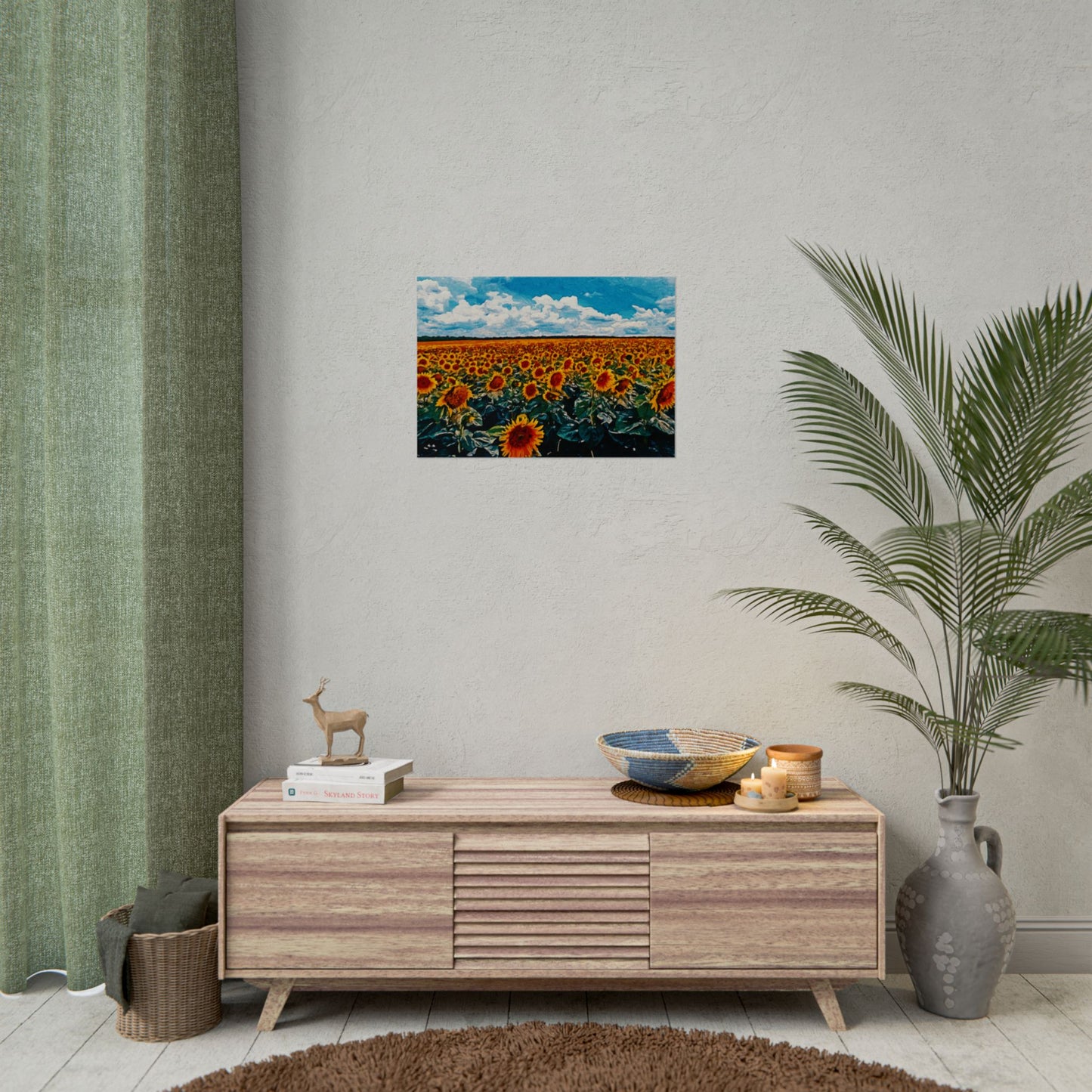 Sunflower Field Rolled Poster - Vibrant Nature Wall Art Decor