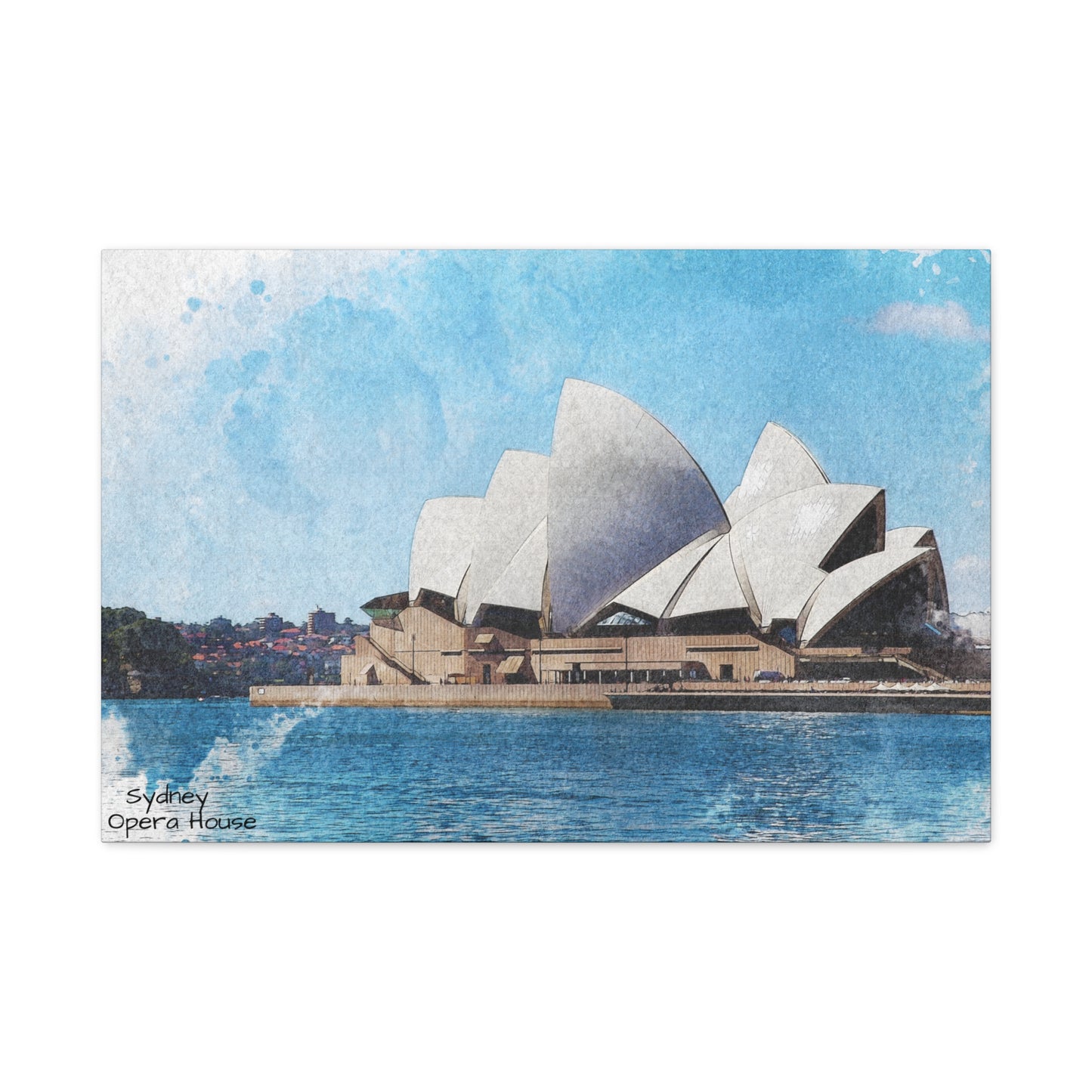 Canvas Print - Original Watercolor Print of Sydney Opera House