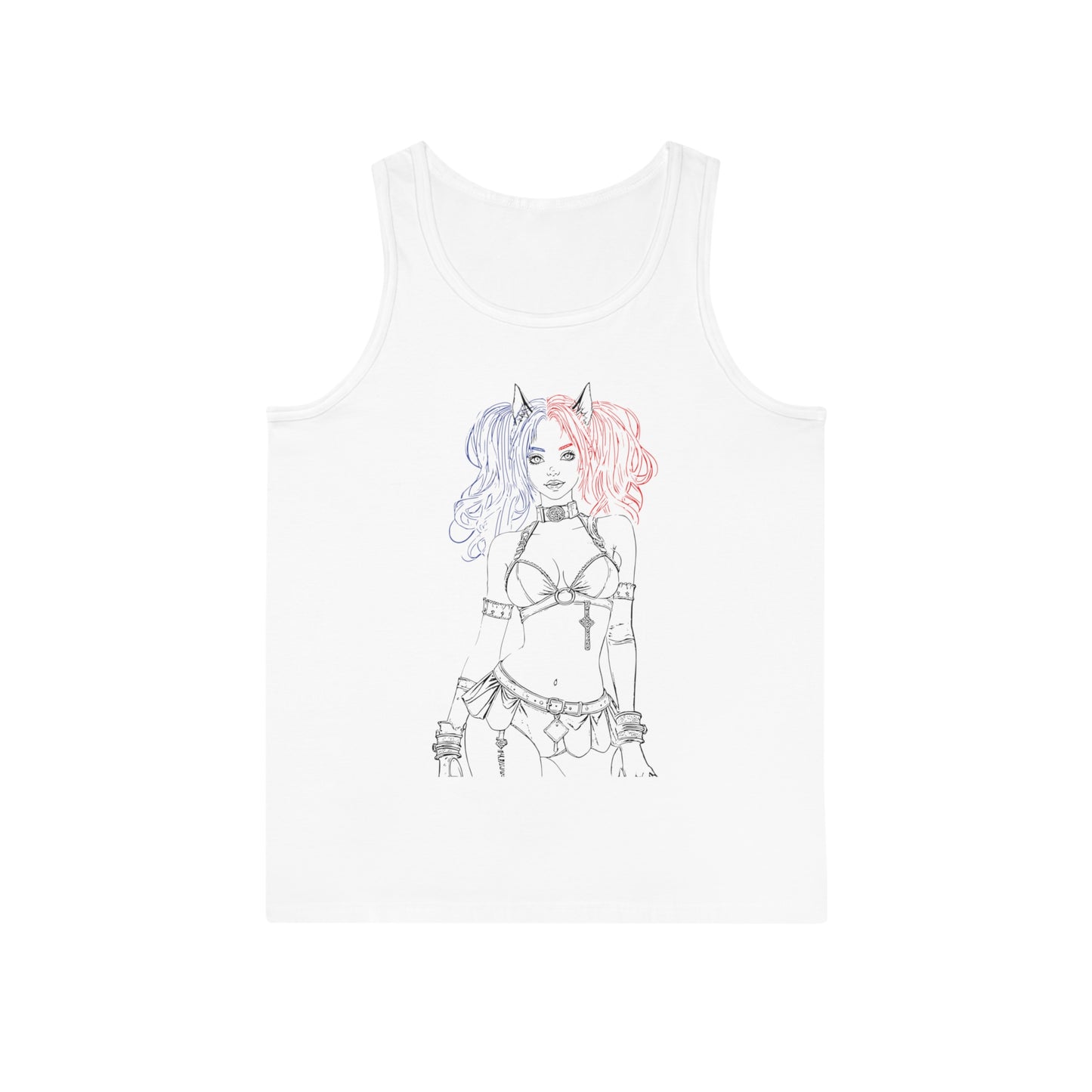 Anime style Graphic Tank Top with Unique Manga, Kawaii, Cosplay Design, Summer Outfit, Festival Wear, Alternative Fashion, Casual Streetwear