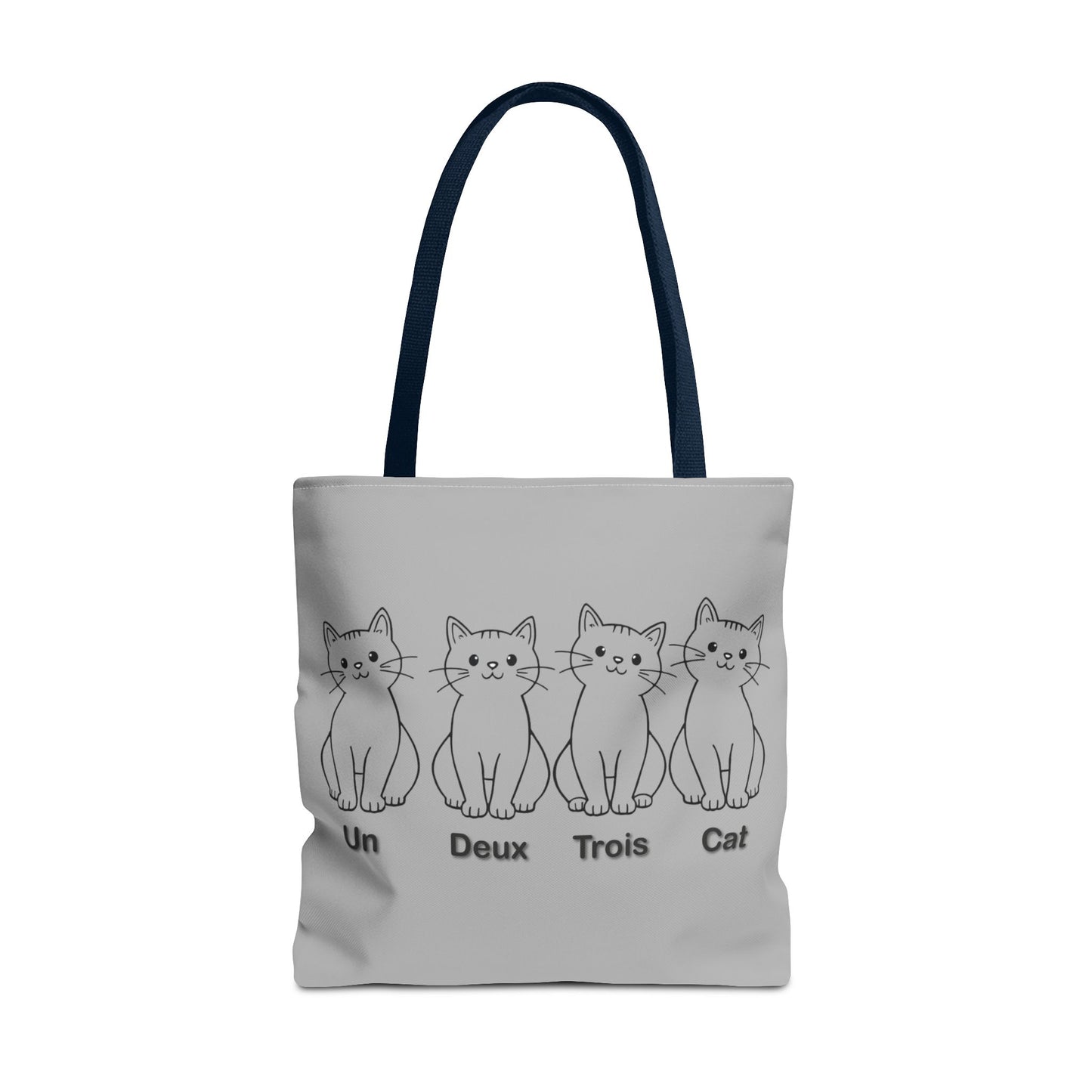 Funny Cat Tote Bag - Un Deux Trois Cat Design - Cute Cat Lover Gift