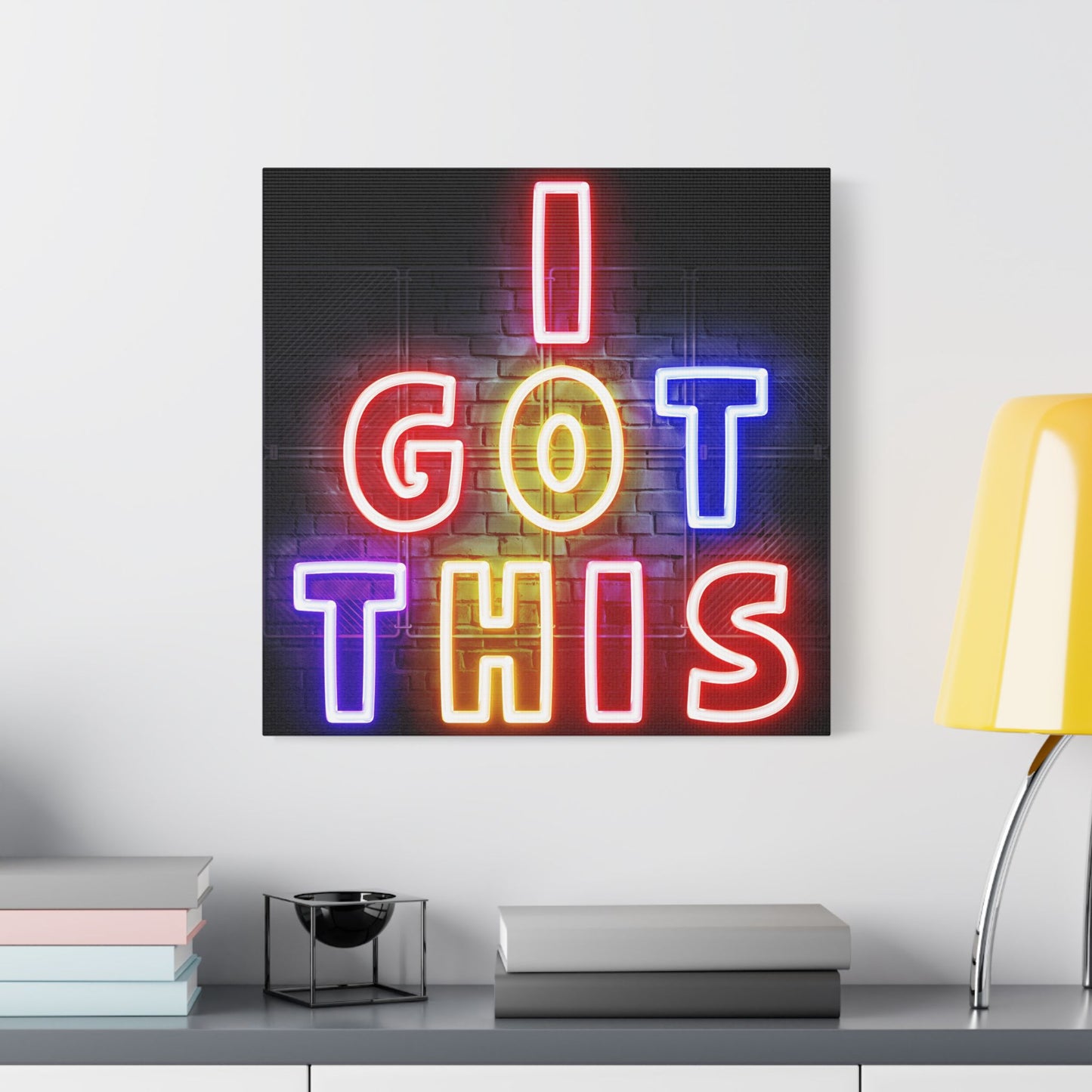 Neon Art Canvas Print: I Got This, Motivation Wall Decor, Modern Home Styling, Inspirational Gift, Office Art, Colorful Wall Art