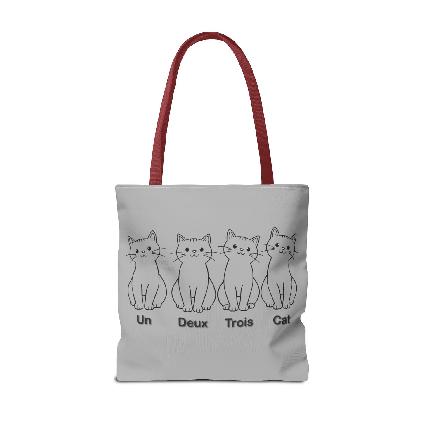 Funny Cat Tote Bag - Un Deux Trois Cat Design - Cute Cat Lover Gift