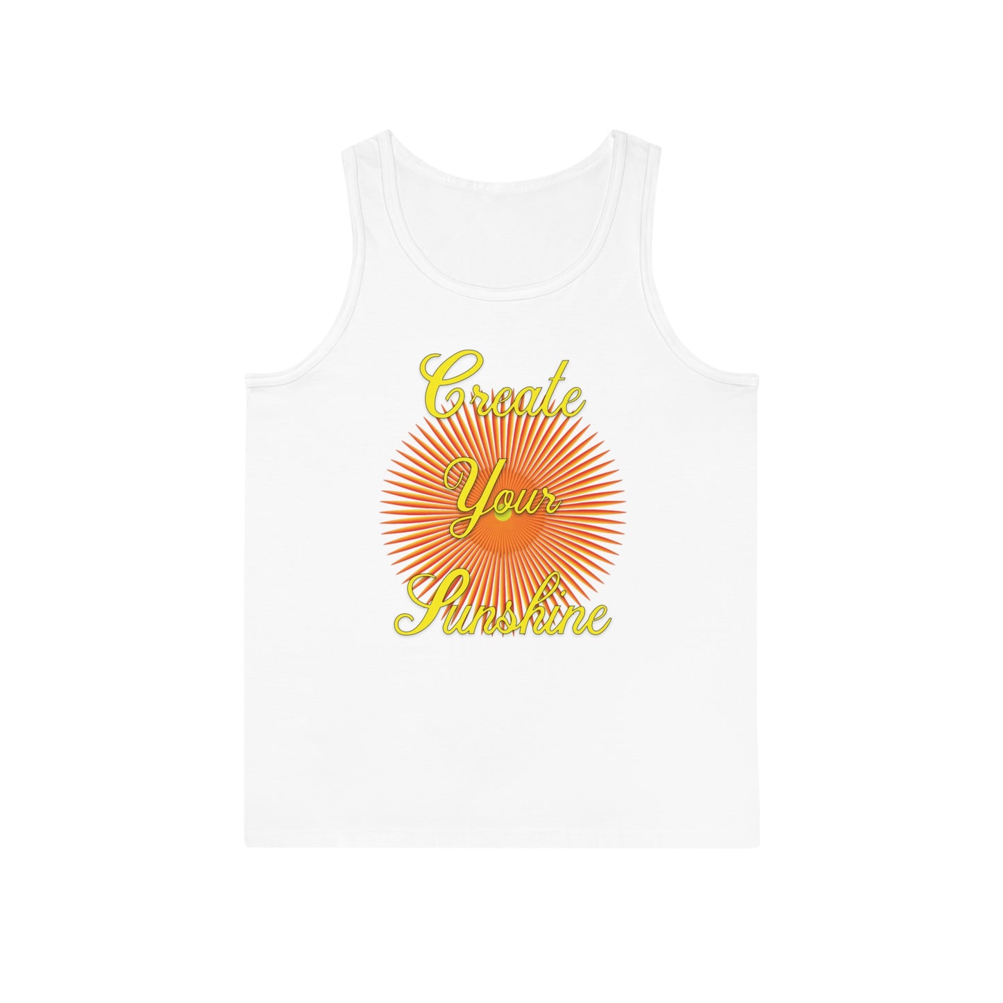 Shine Boldly – Create Your Own Sunshine in Every Step ☀️🌈 - Unisex Softstyle™ Tank Top - Create Your Sunshine, Inspirational Summer Top, Casual Wear, Festival Apparel, Gift for Friends